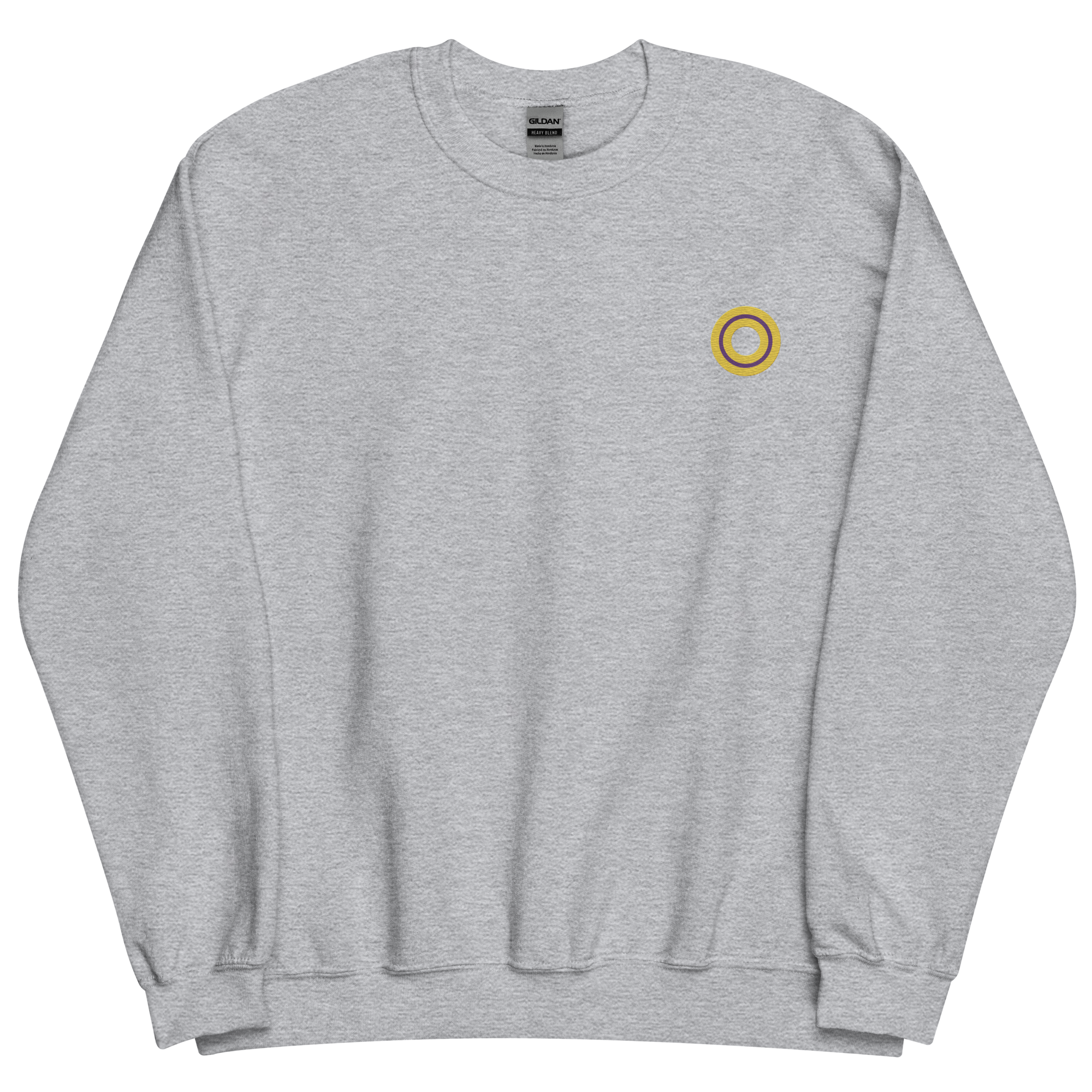 Embroidered Sweatshirt: Intersex Pride Ring Emblem Design