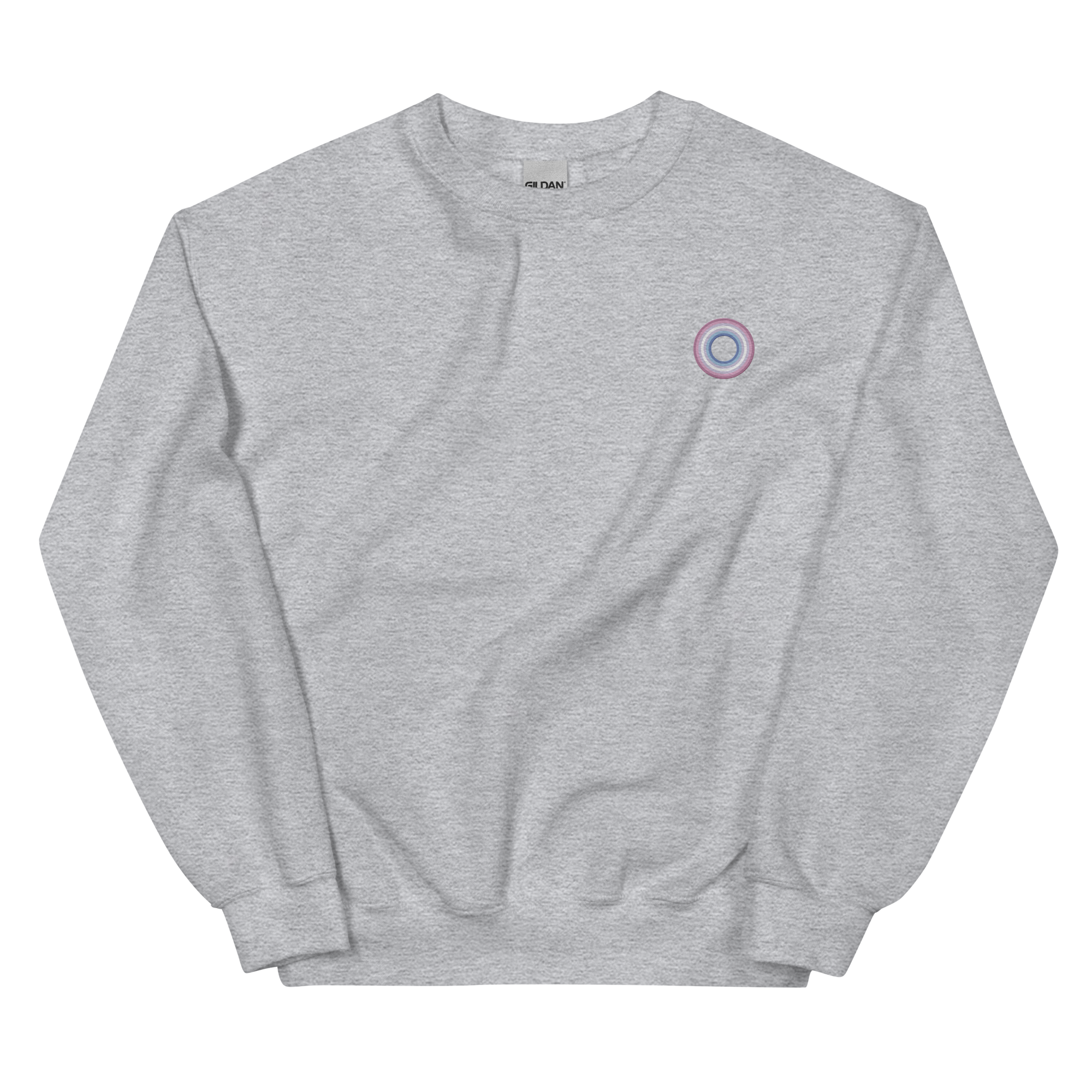 Embroidered Sweatshirt: Bigender Pride Ring Emblem Design