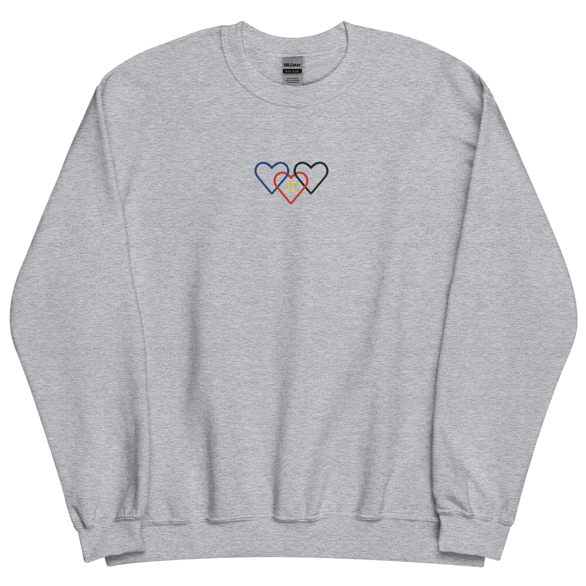 Polyamory Pride Sweatshirt: Interlaced Heart Outlines Embroidered Sweater