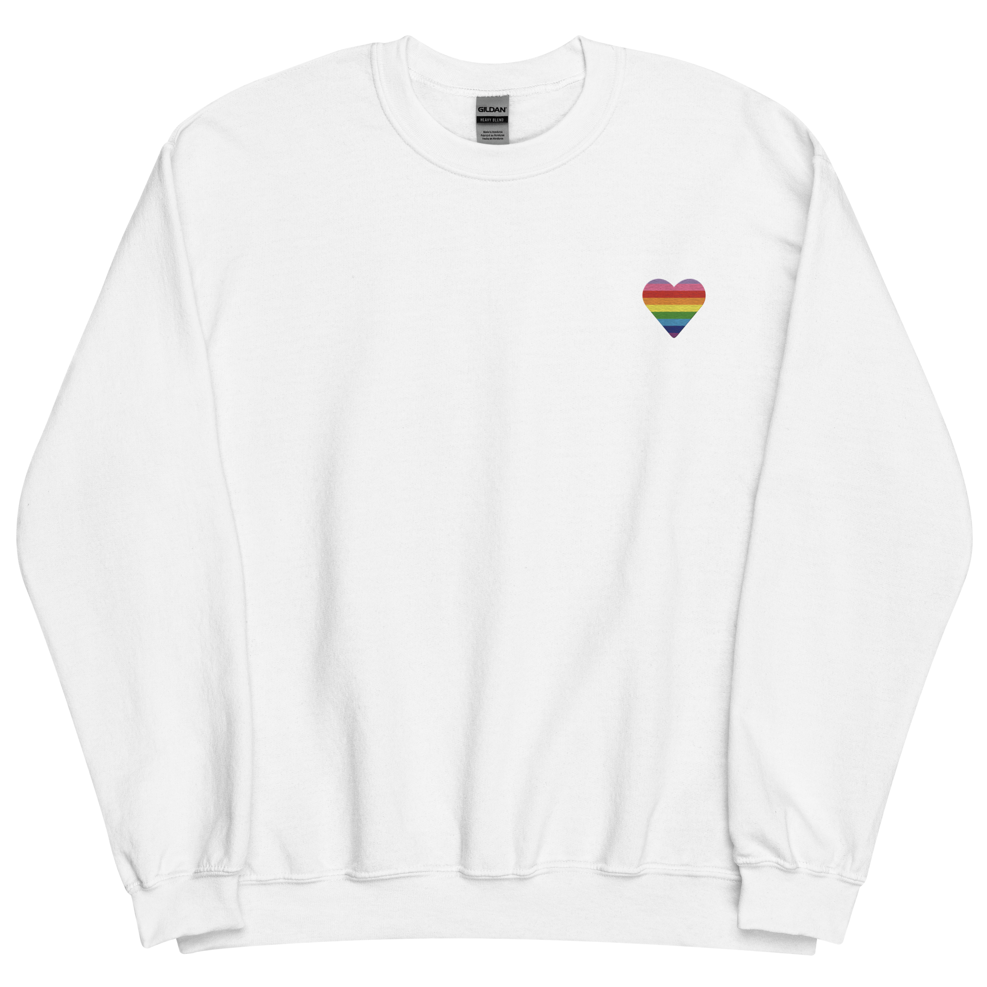 Gilbert Baker Pride Flag Embroidered Heart Sweater: Celebratory LGBTQ+ Pride Design