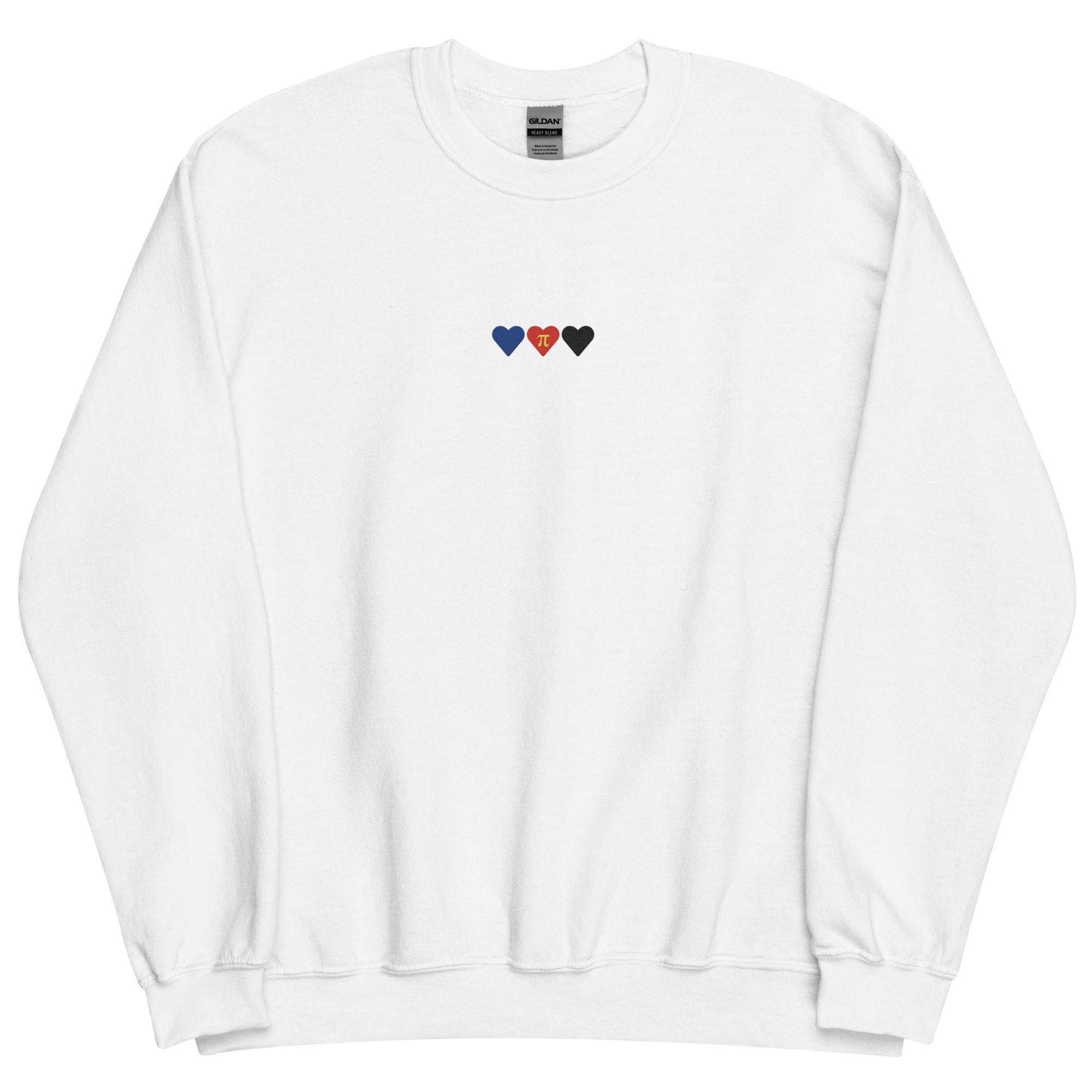 Embroidered Polyamory Sweatshirt: Pride Flag Horizontal Heart Design