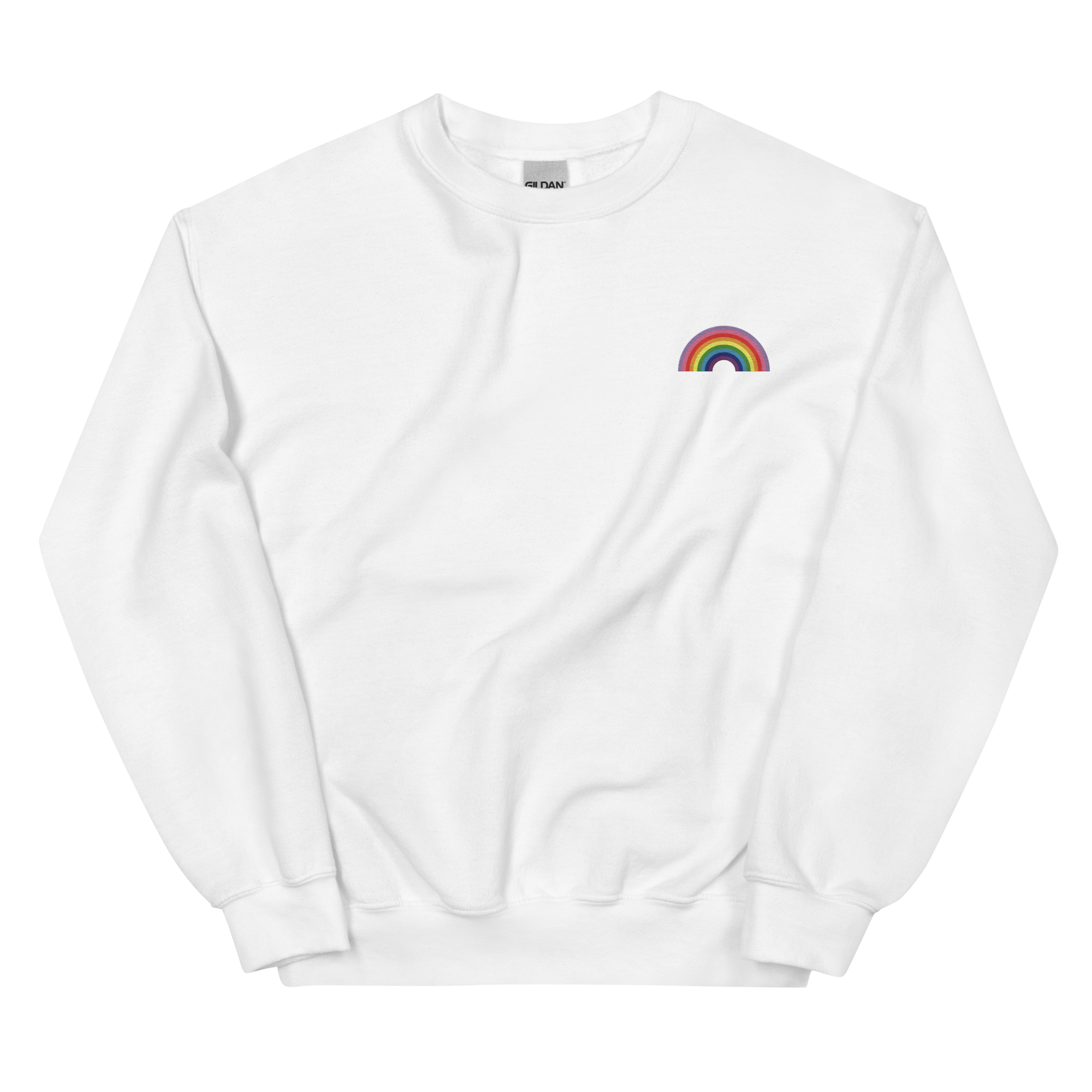 Embroidered Gilbert Baker Pride Rainbow Sweater: Pride Flag LGBTQ+ Design