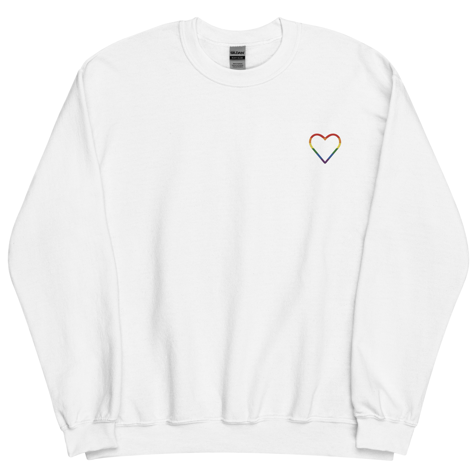 Pride Heart Sweatshirt: Embroidered Pride Sweater