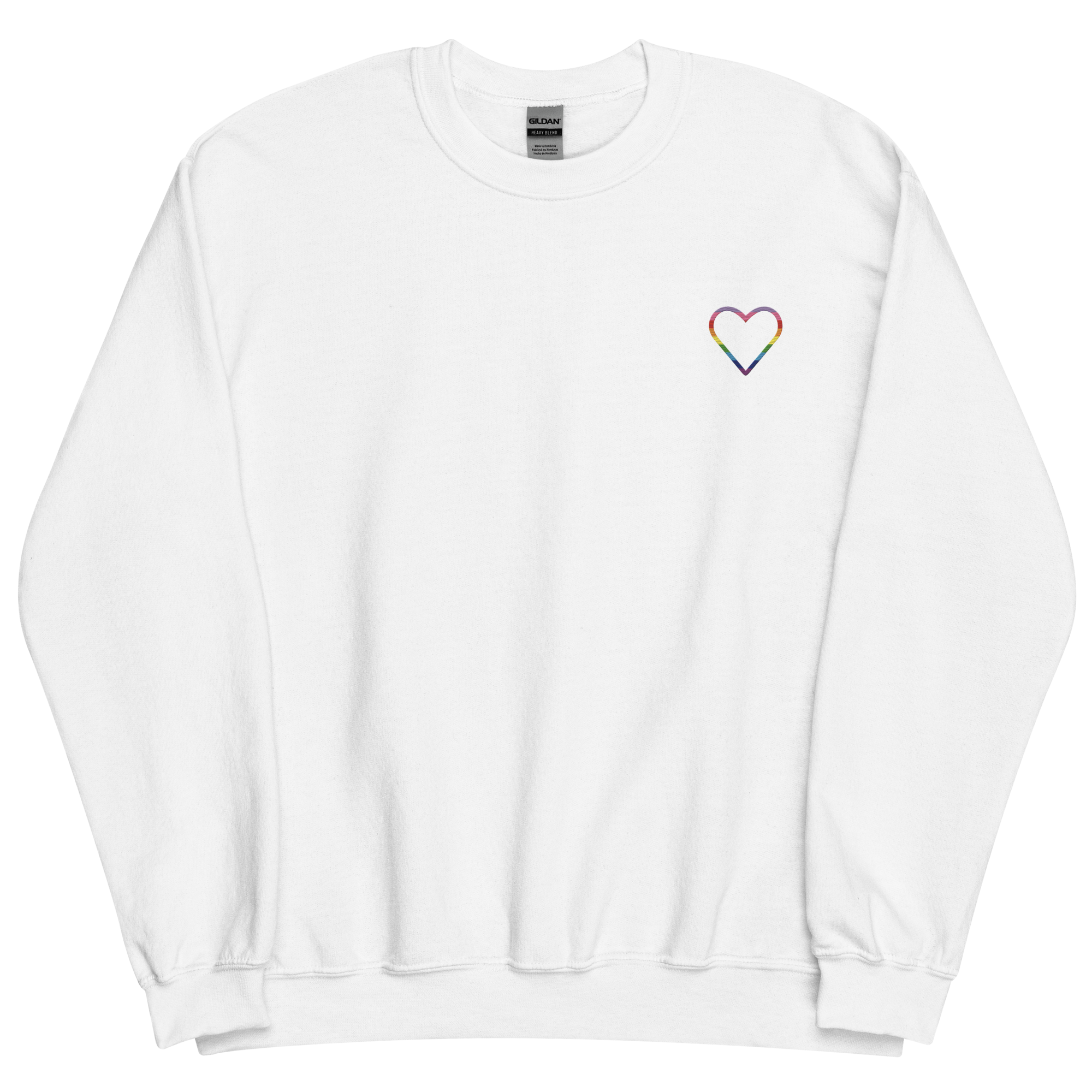 Gilbert Baker Pride Heart Sweatshirt: Embroidered Pride Sweater