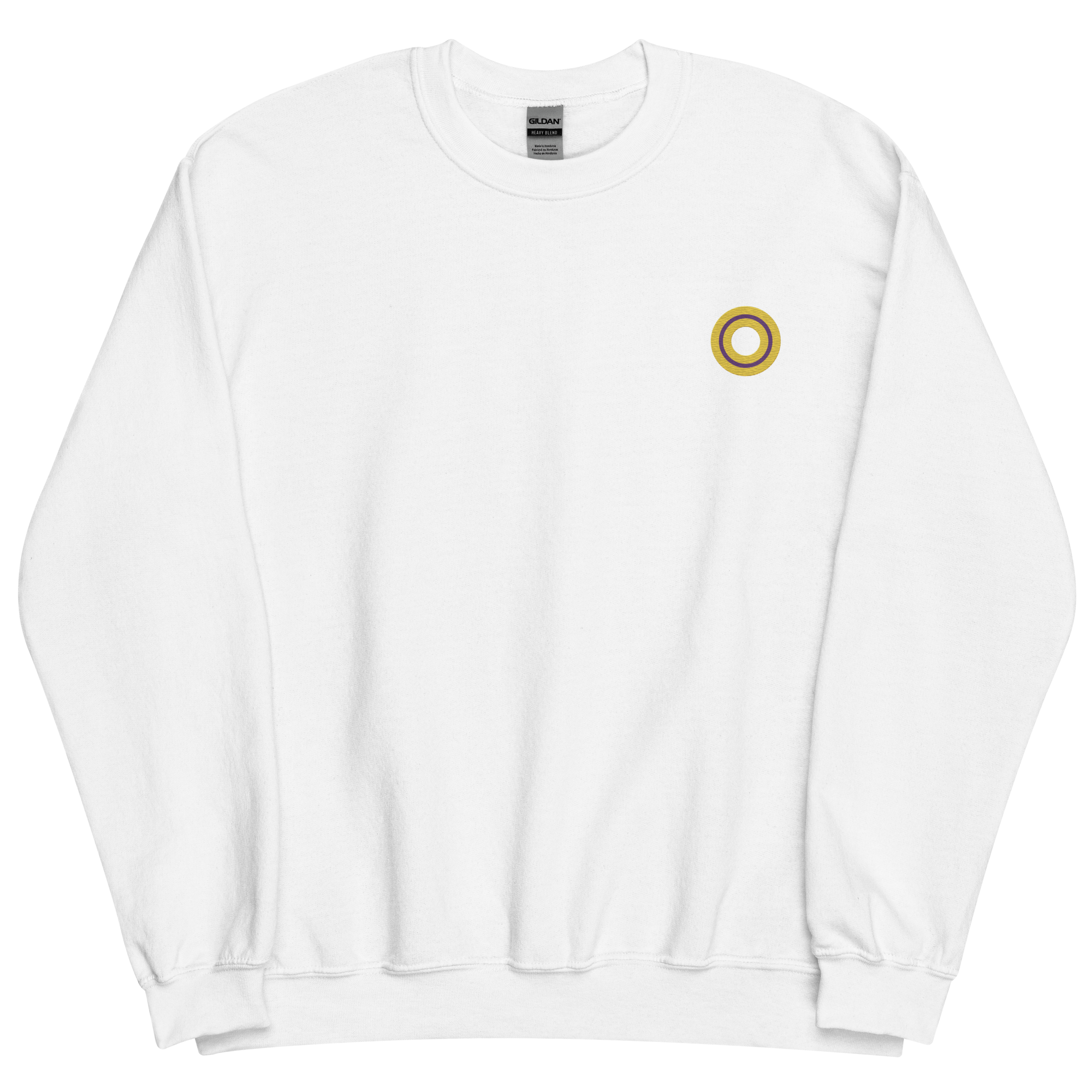 Embroidered Sweatshirt: Intersex Pride Ring Emblem Design