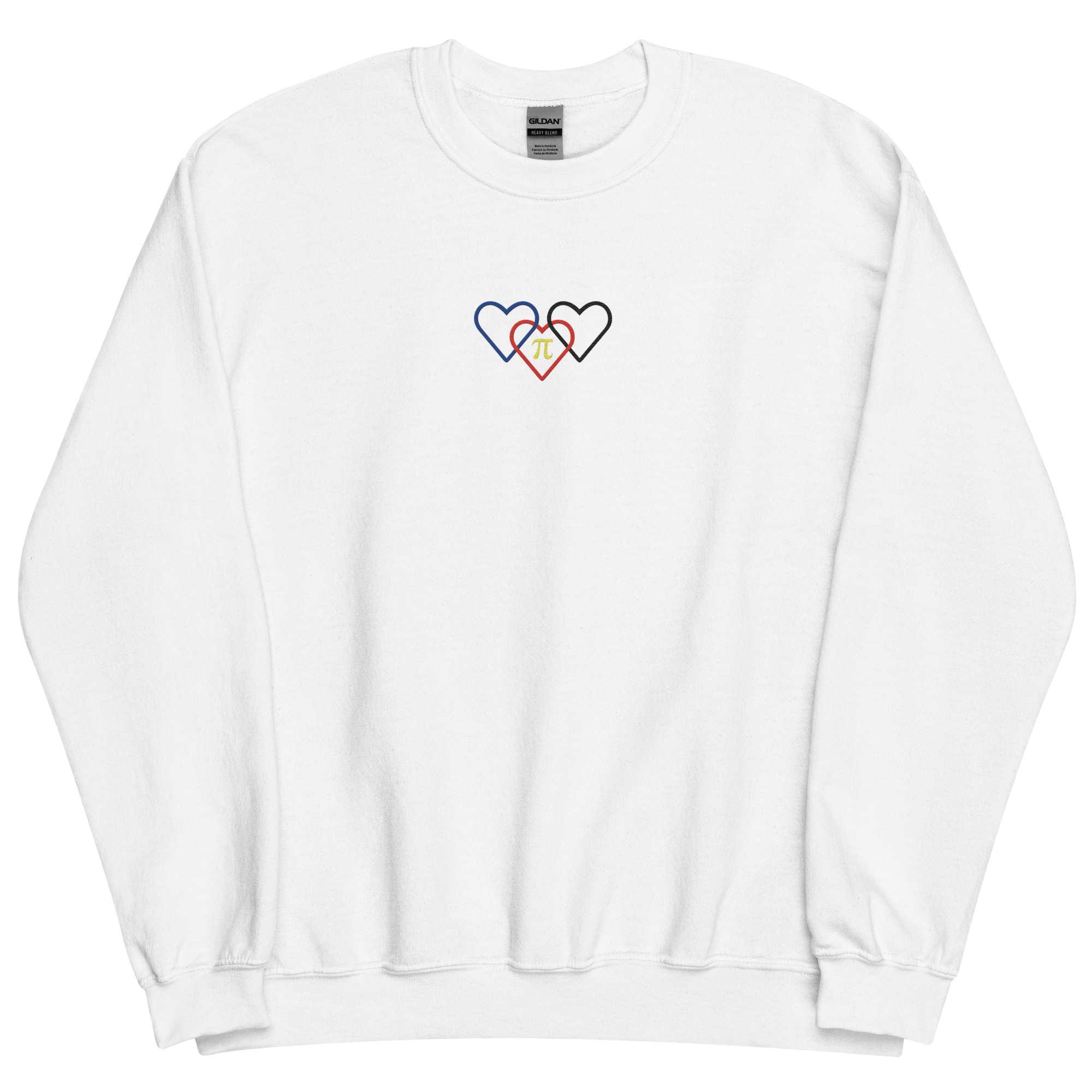 Polyamory Pride Sweatshirt: Interlaced Heart Outlines Embroidered Sweater