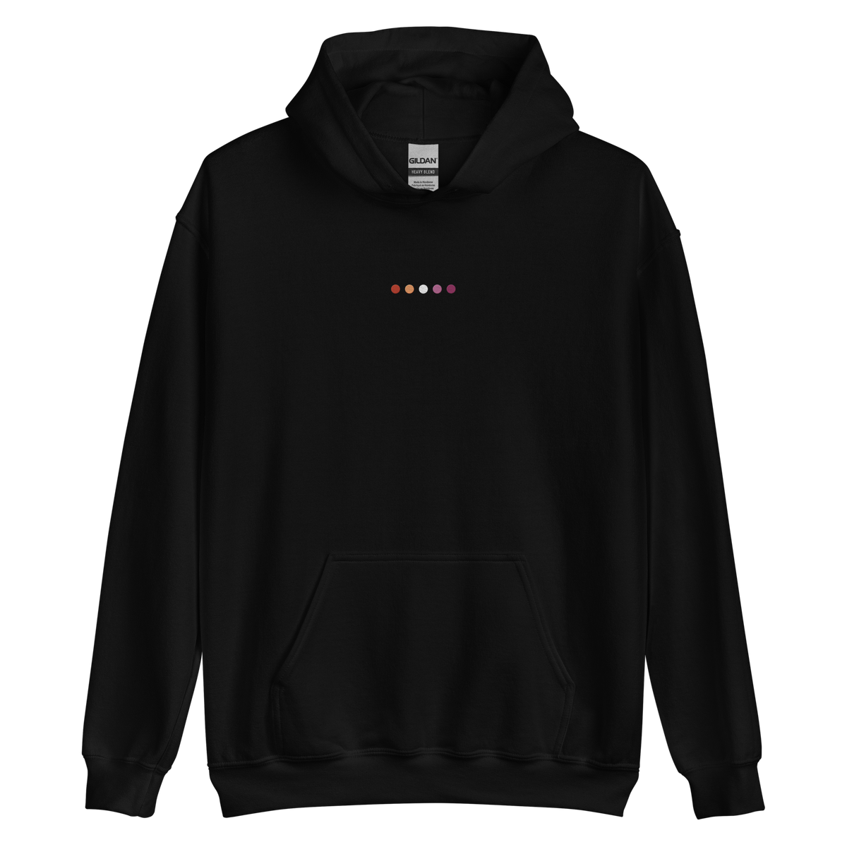 Embroidered Lesbian Hoodie: Pride Flag Horizontal Circle Design