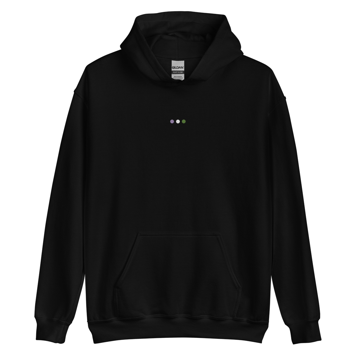Embroidered Genderqueer Hoodie: Pride Flag Horizontal Circle Design