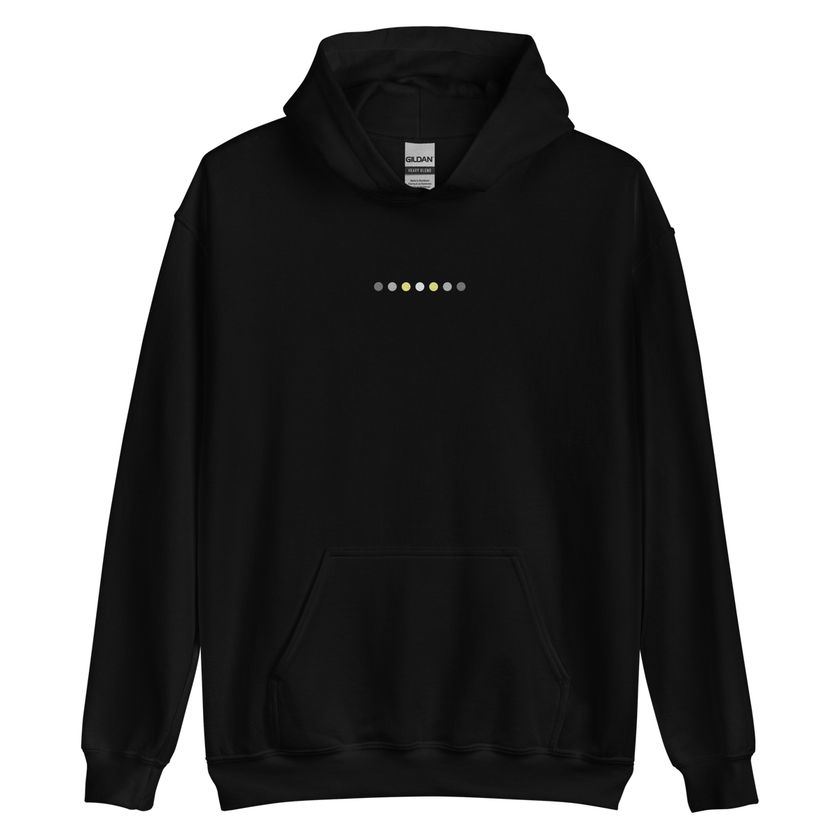 Embroidered Demigender Hoodie: Pride Flag Horizontal Circle Design