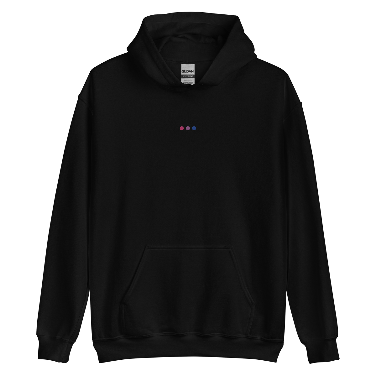 Embroidered Bisexual Hoodie: Pride Flag Horizontal Circle Design