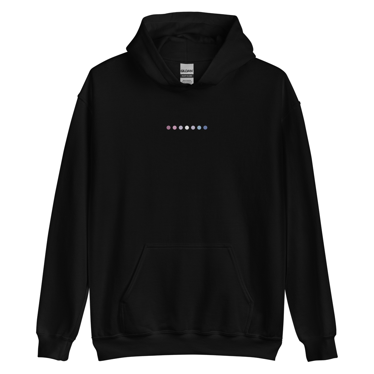 Embroidered Bigender Hoodie: Pride Flag Horizontal Circle Design