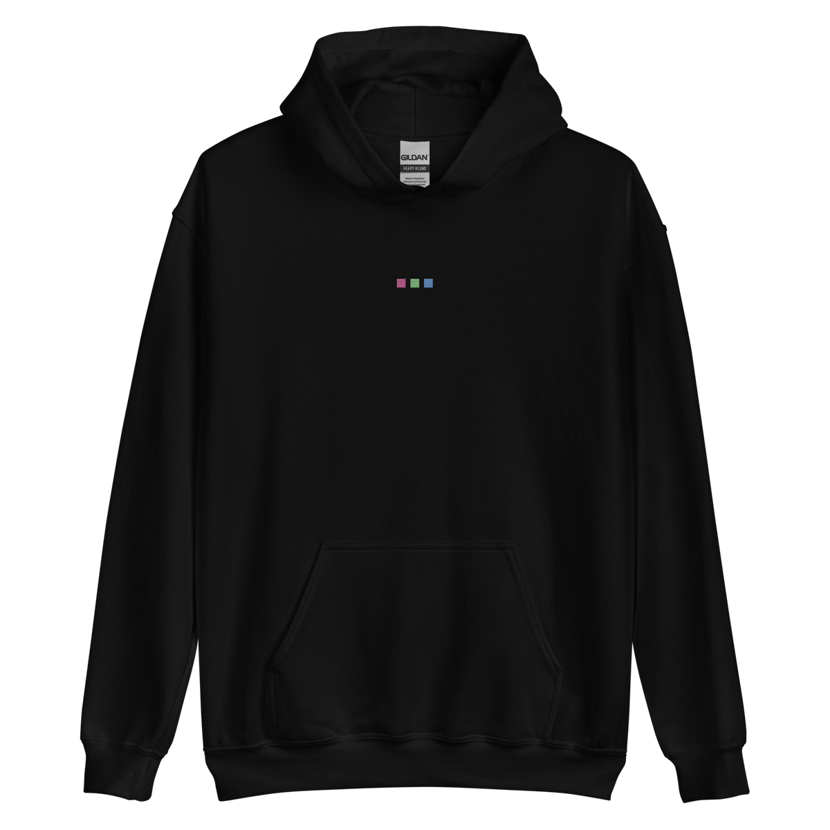 Embroidered Polysexual Hoodie: Pride Flag Horizontal Square Design