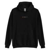 Embroidered Gilbert Baker Pride Hoodie: Pride Flag Horizontal Square Design