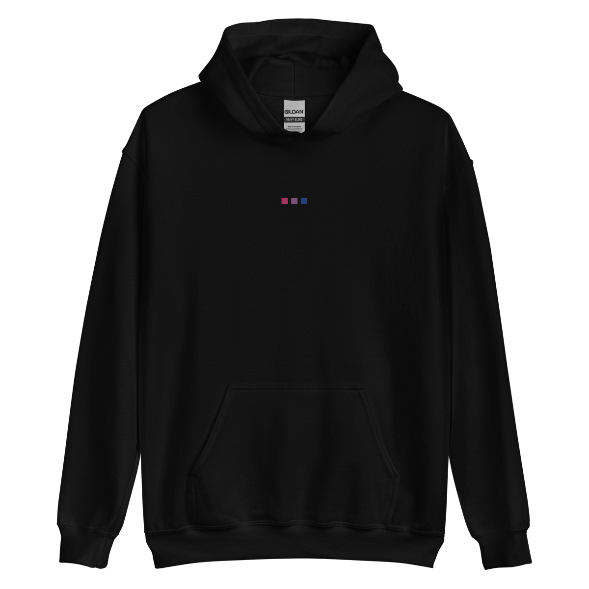 Embroidered Bisexual Hoodie: Pride Flag Horizontal Square Design