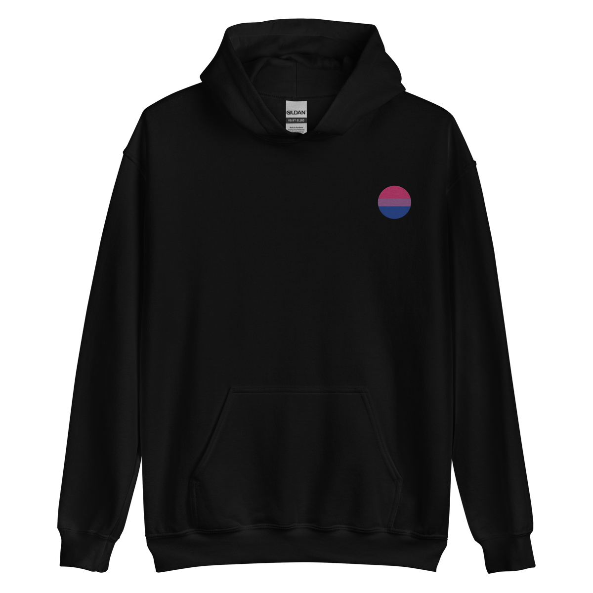 Bisexual Flag Embroidered Circle Hoodie: Celebratory LGBTQ+ Pride Design
