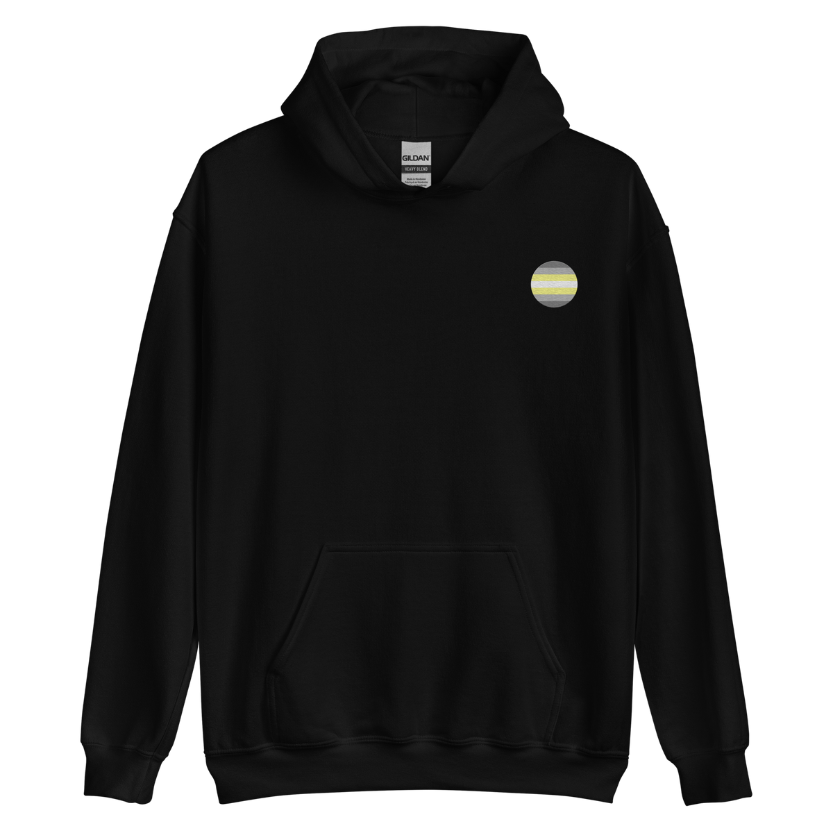 Demigender Flag Embroidered Circle Hoodie: Celebratory LGBTQ+ Pride Design