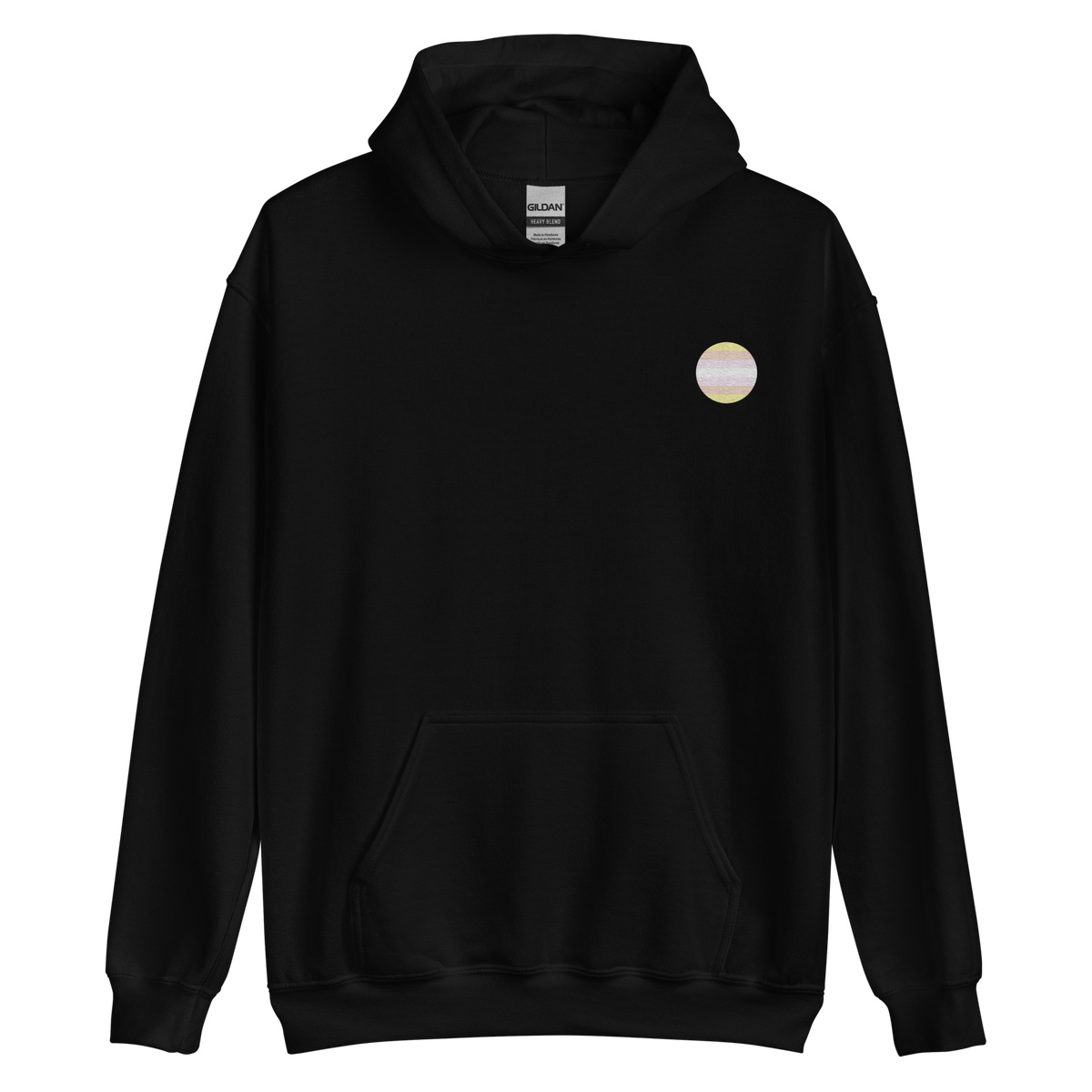 Pangender Flag Embroidered Circle Hoodie: Celebratory LGBTQ+ Pride Design