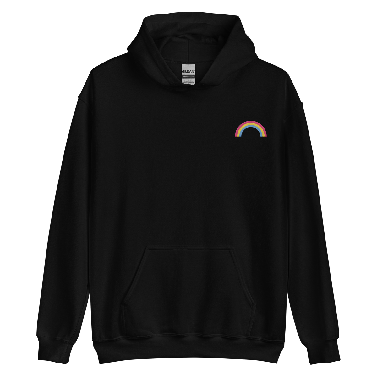 Embroidered Pansexual Rainbow Hoodie: Pride Flag LGBTQ+ Design