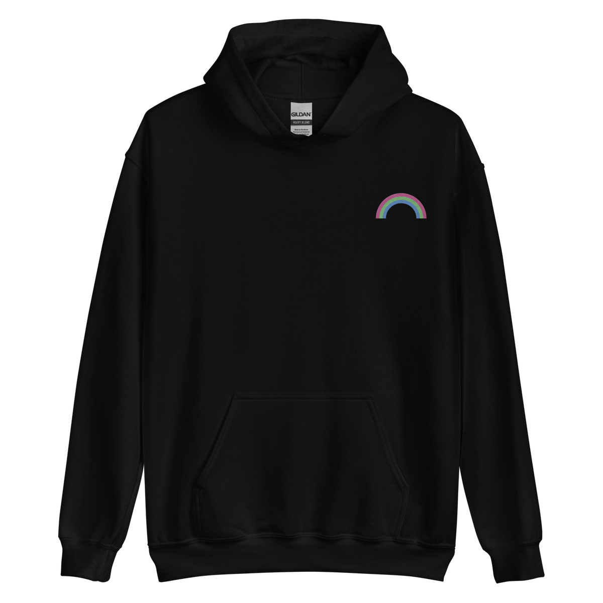 Embroidered Polysexual Rainbow Hoodie: Pride Flag LGBTQ+ Design