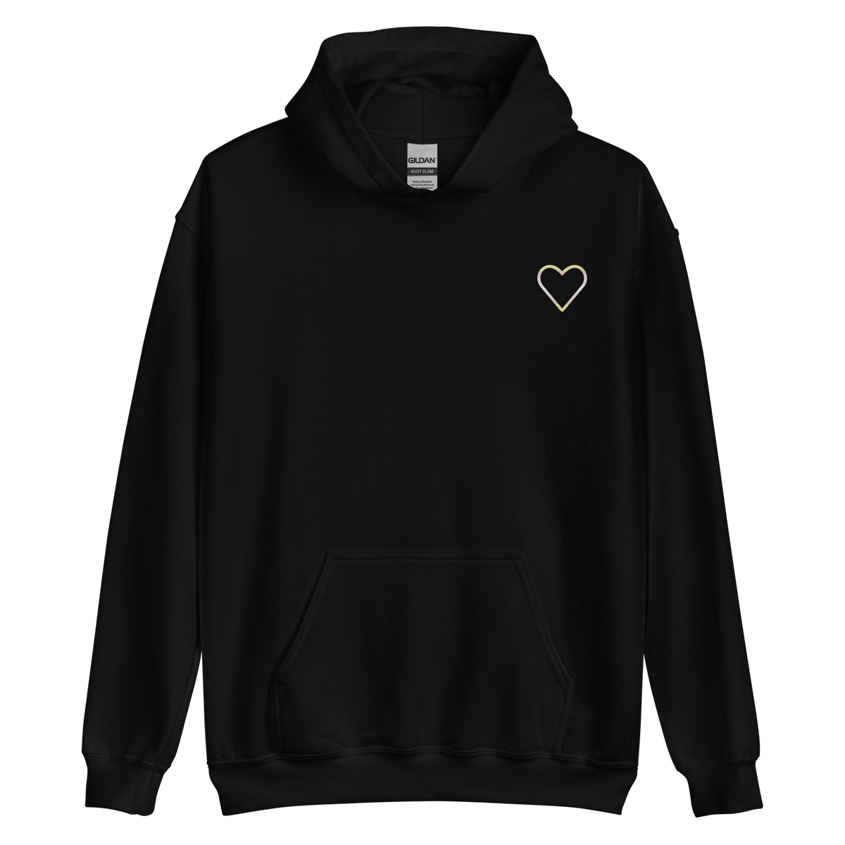 Pangender Heart Hoodie: Embroidered Pride Sweatshirt