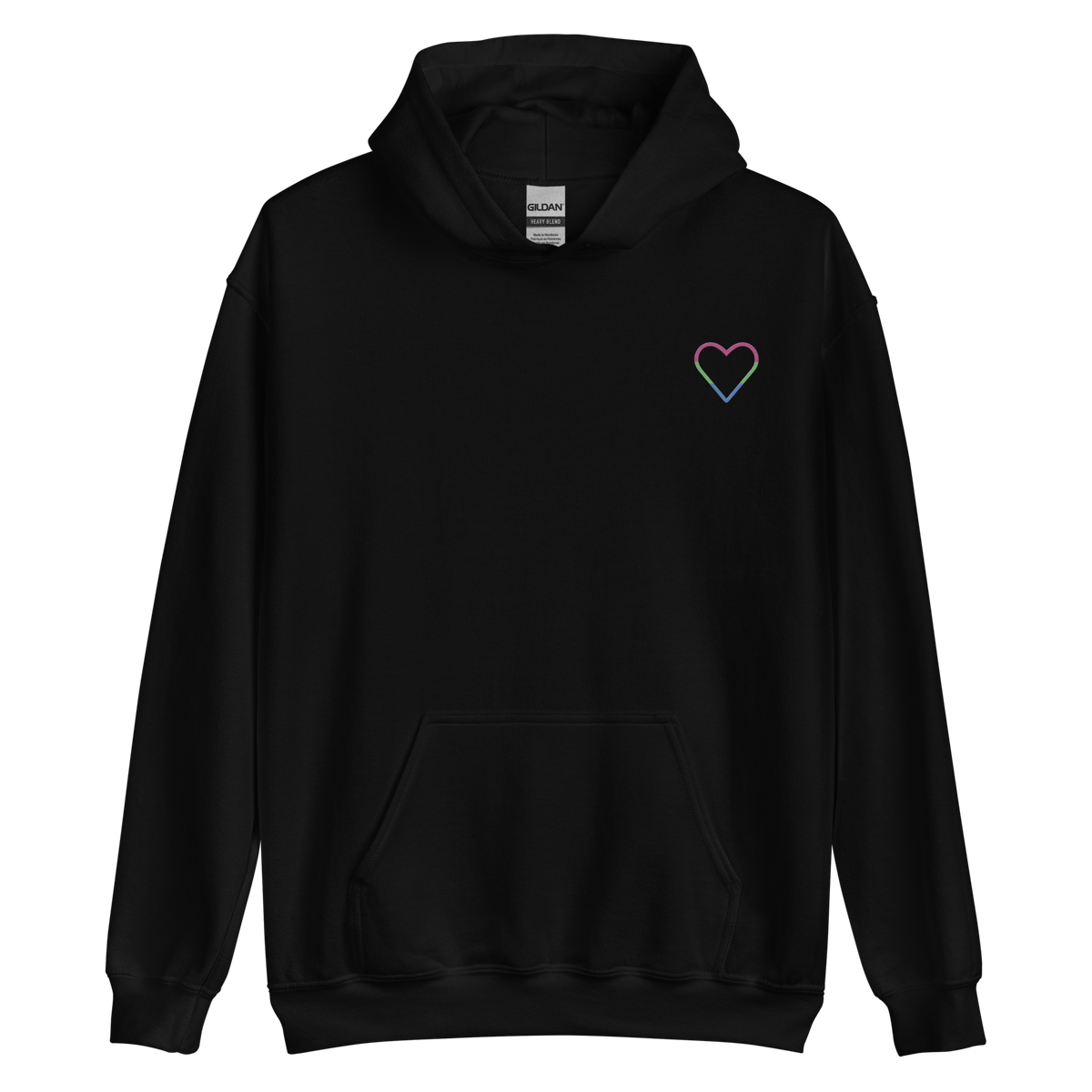 Polysexual Heart Hoodie: Embroidered Pride Sweatshirt