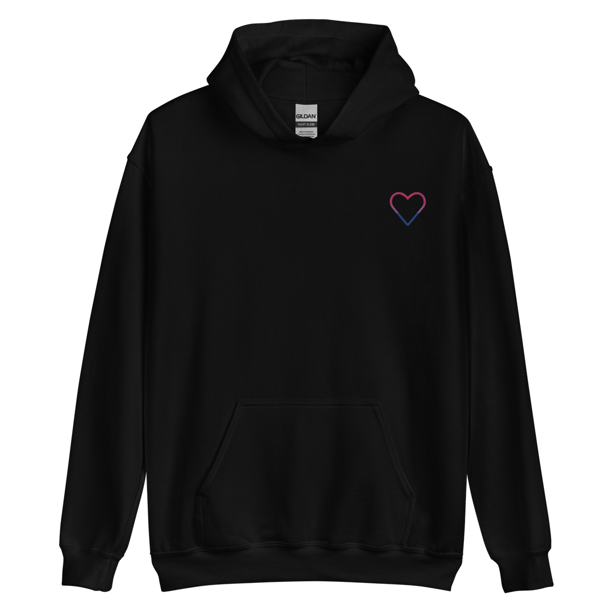 Bisexual Heart Hoodie: Embroidered Pride Sweatshirt