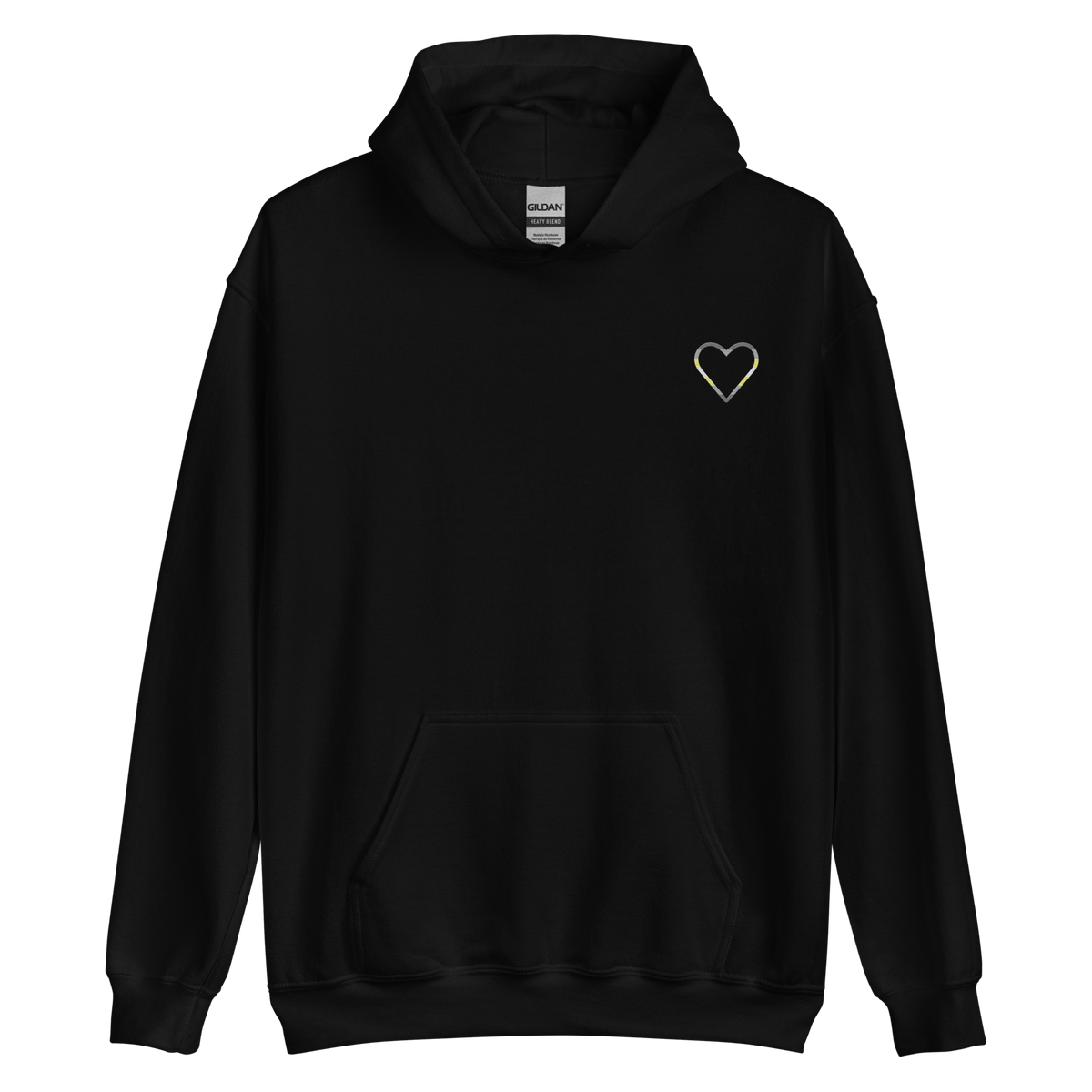 Demigender Heart Hoodie: Embroidered Pride Sweatshirt