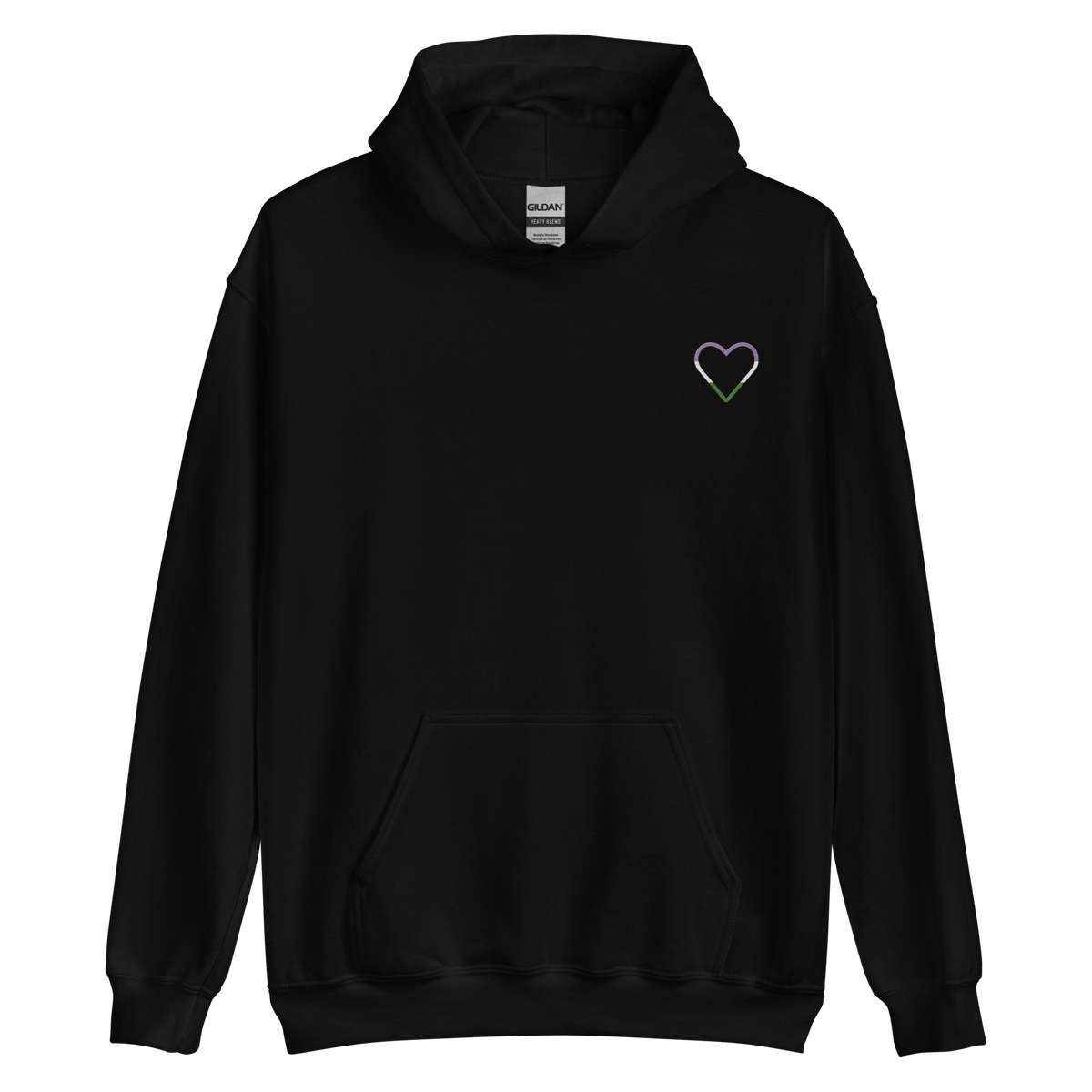 Genderqueer Heart Hoodie: Embroidered Pride Sweatshirt