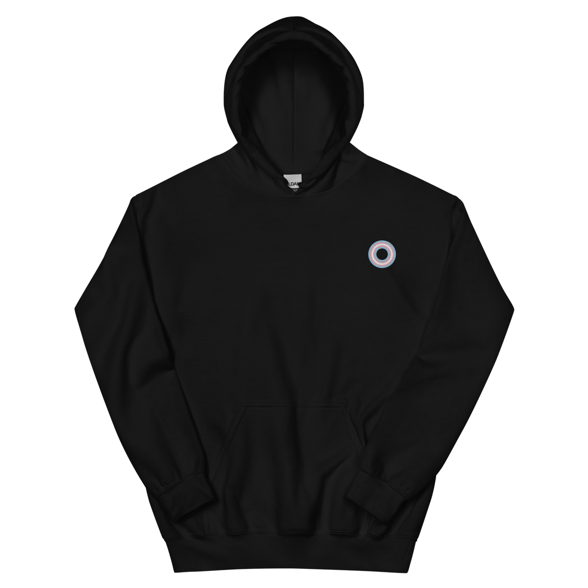 Embroidered Hoodie: Transgender Pride Ring Emblem Design