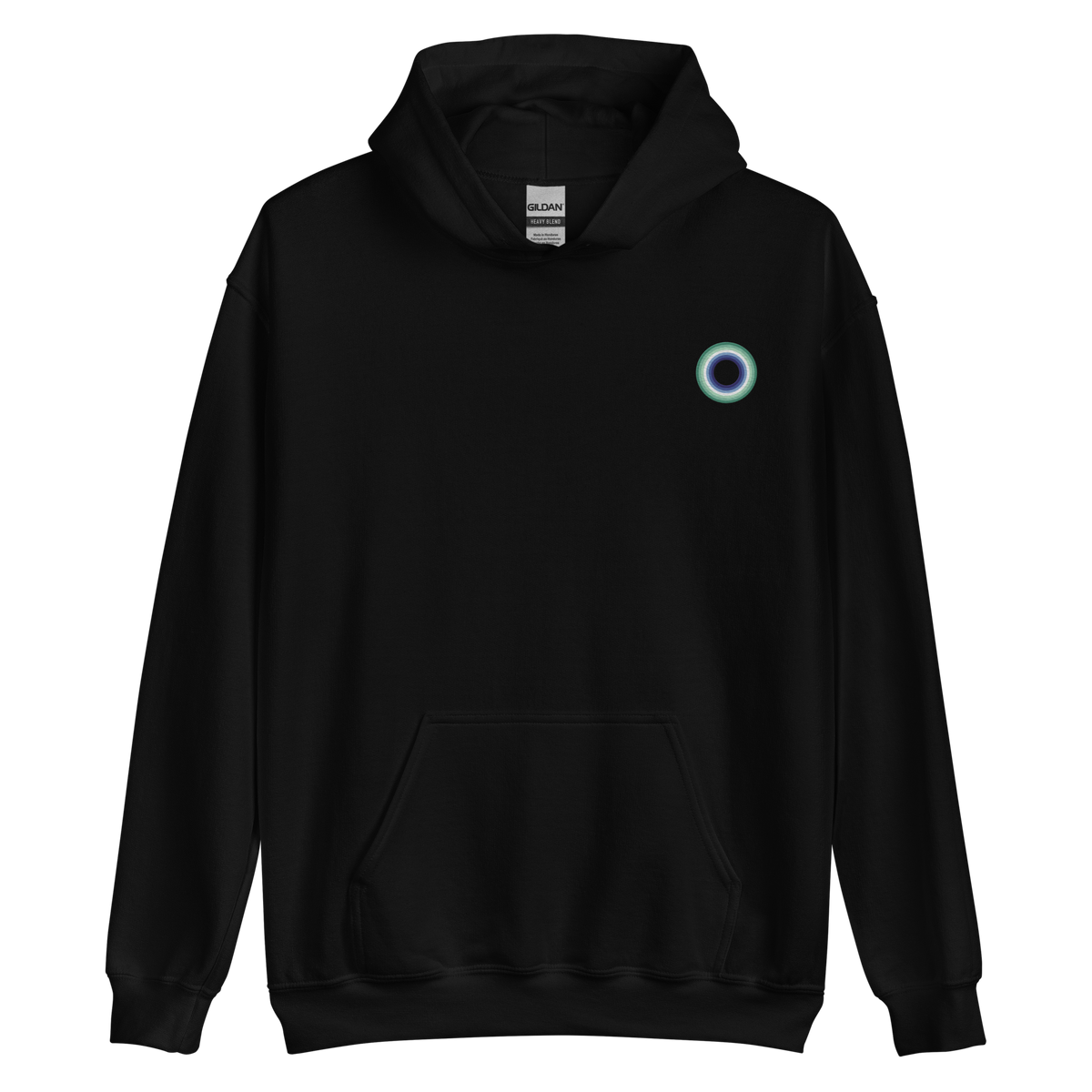 Embroidered Hoodie: Gay Pride Ring Emblem Design