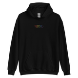 Pride Hoodie: Interlaced Heart Outlines Embroidered Sweatshirt