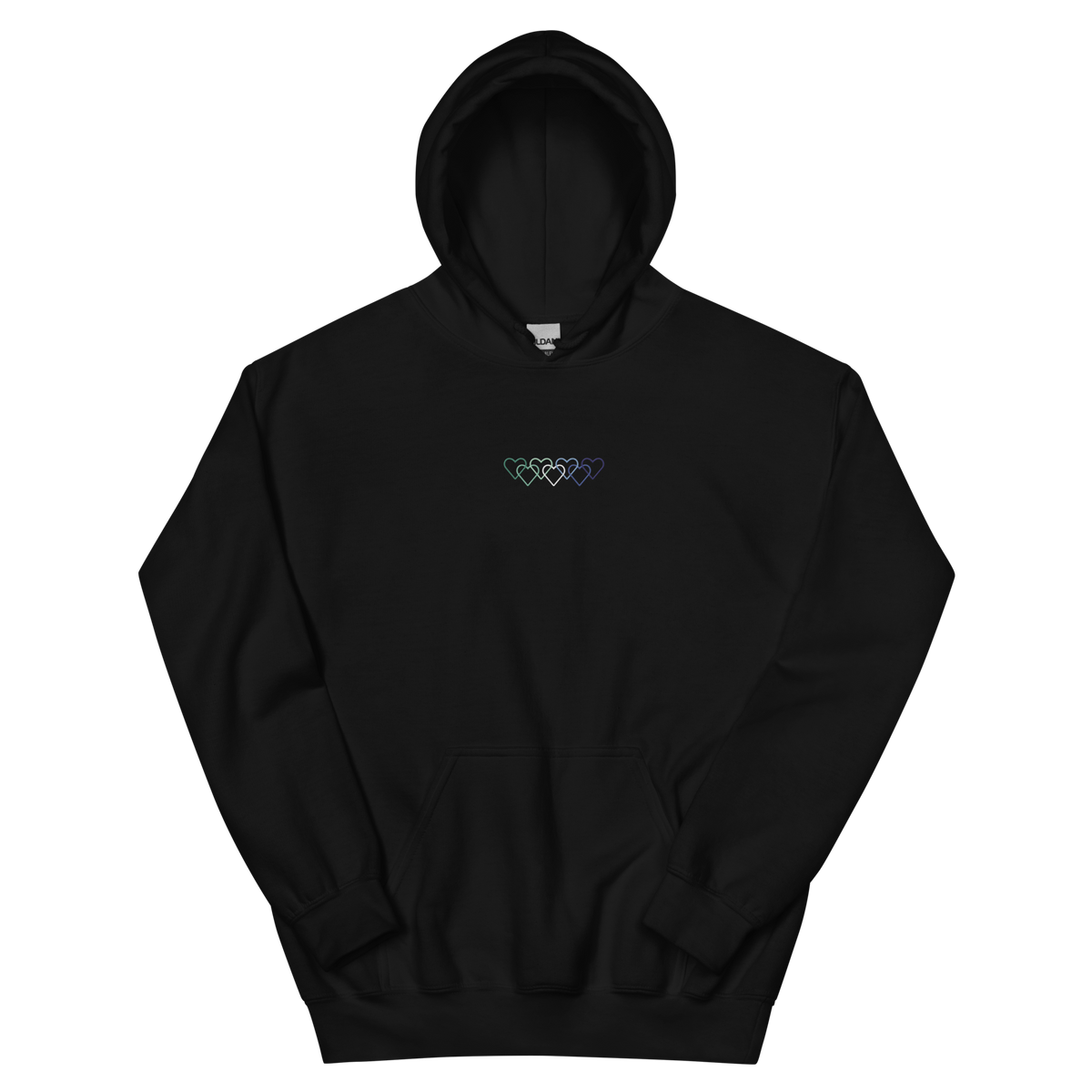Gay Pride Hoodie: Interlaced Heart Outlines Embroidered Sweatshirt
