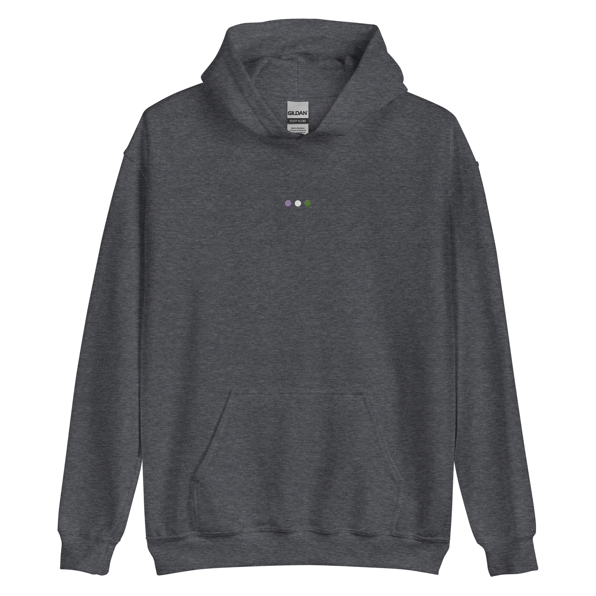 Embroidered Genderqueer Hoodie: Pride Flag Horizontal Circle Design
