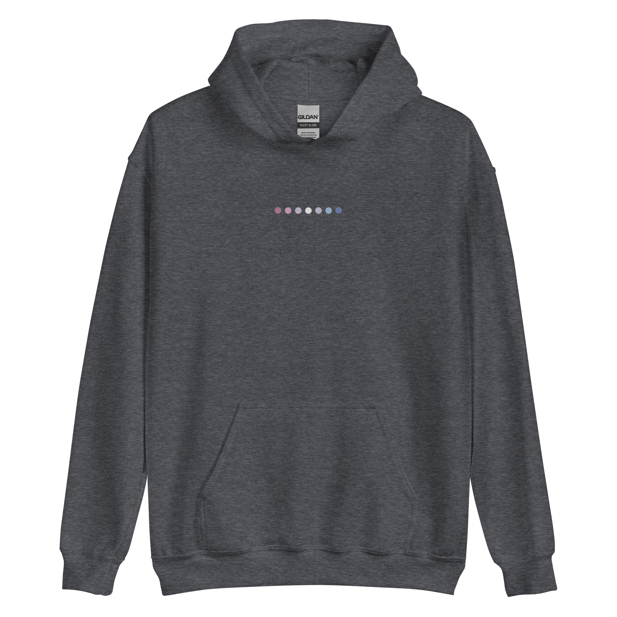 Embroidered Bigender Hoodie: Pride Flag Horizontal Circle Design