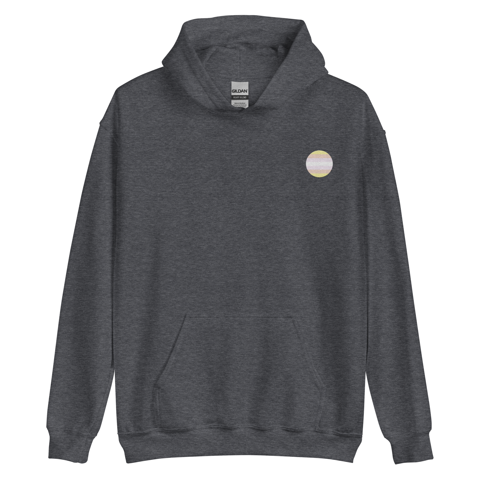 Pangender Flag Embroidered Circle Hoodie: Celebratory LGBTQ+ Pride Design