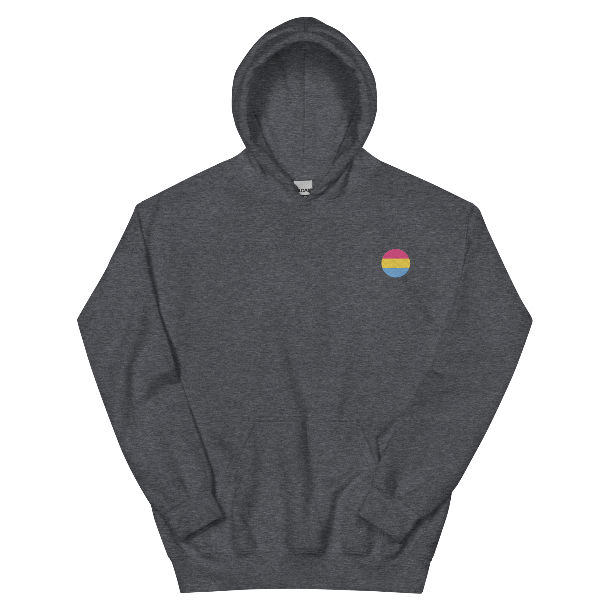 Pansexual Flag Embroidered Circle Hoodie: Celebratory LGBTQ+ Pride Design
