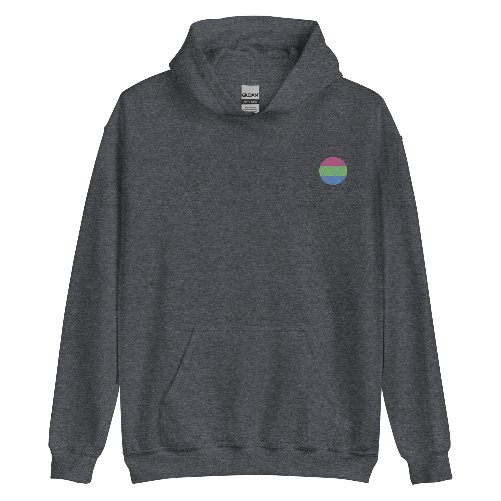 Polysexual Flag Embroidered Circle Hoodie: Celebratory LGBTQ+ Pride Design