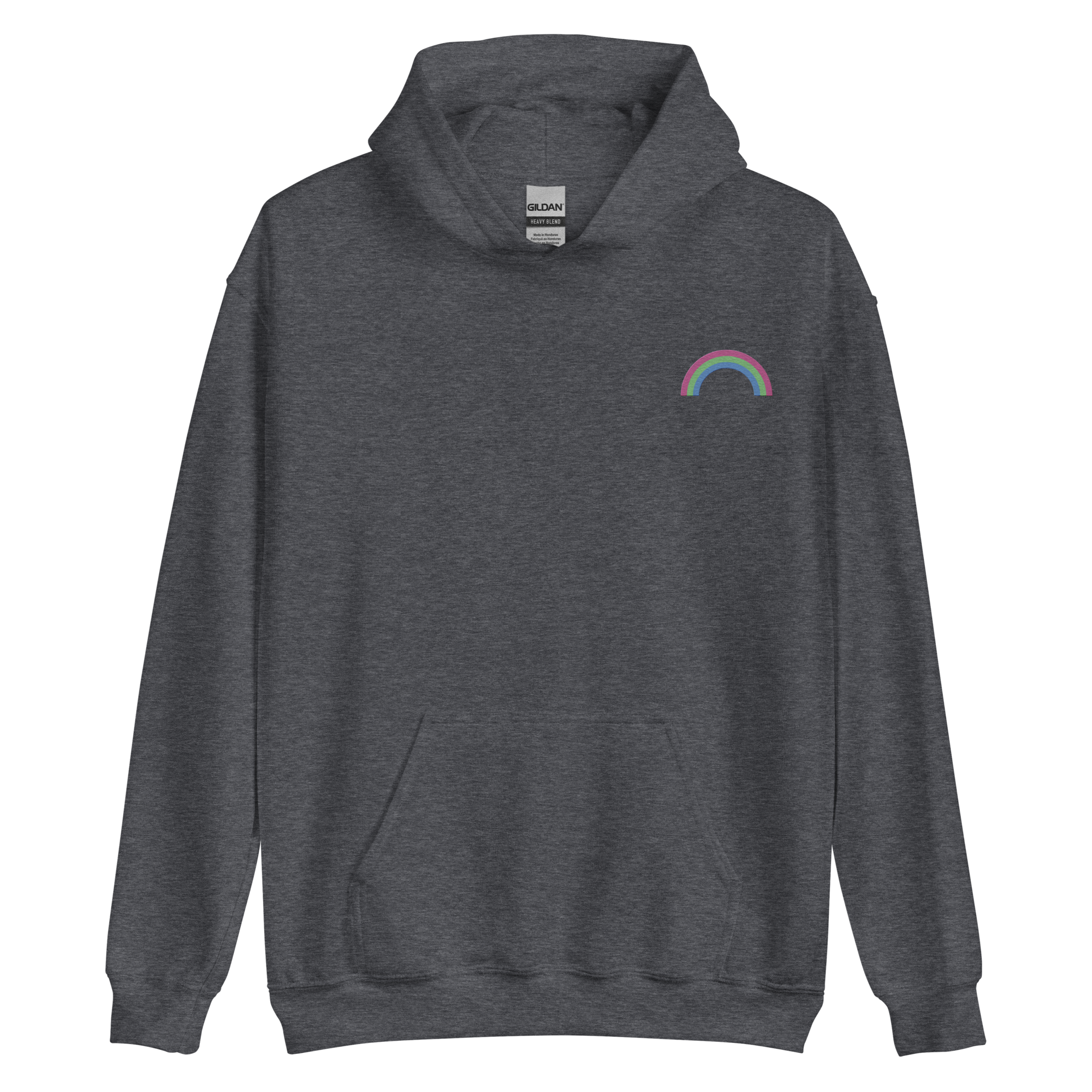 Embroidered Polysexual Rainbow Hoodie: Pride Flag LGBTQ+ Design