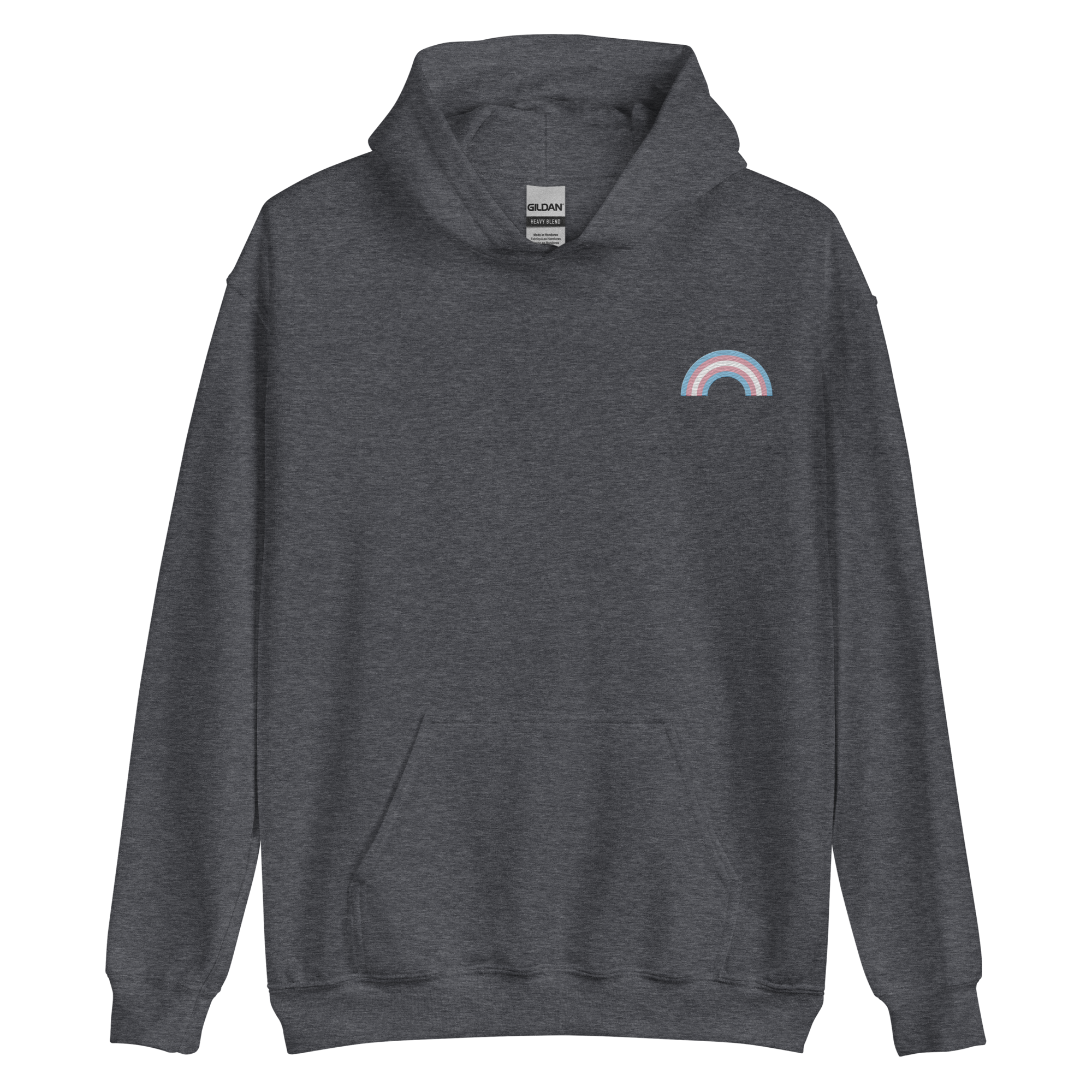 Embroidered Transgender Rainbow Hoodie: Pride Flag LGBTQ+ Design