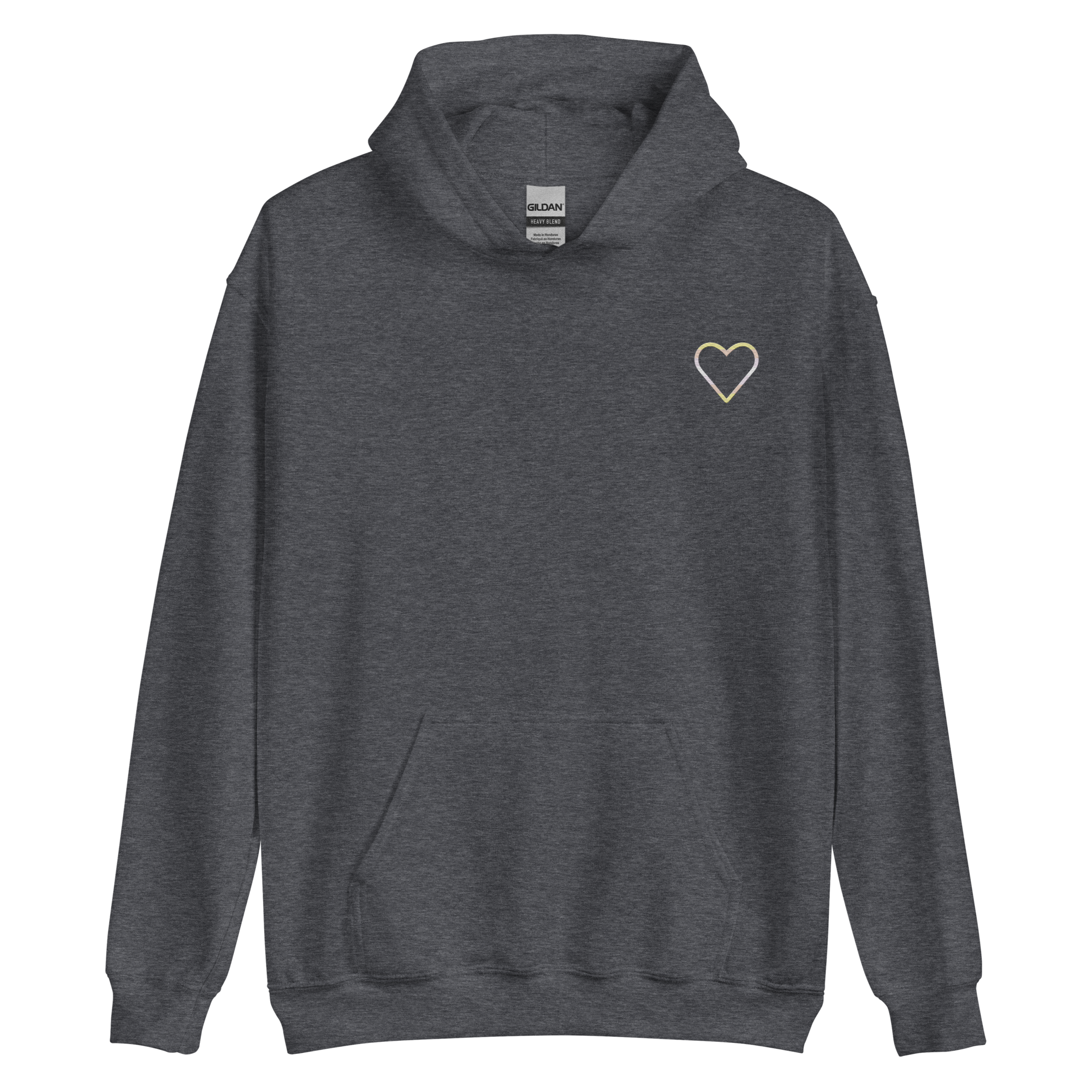 Pangender Heart Hoodie: Embroidered Pride Sweatshirt