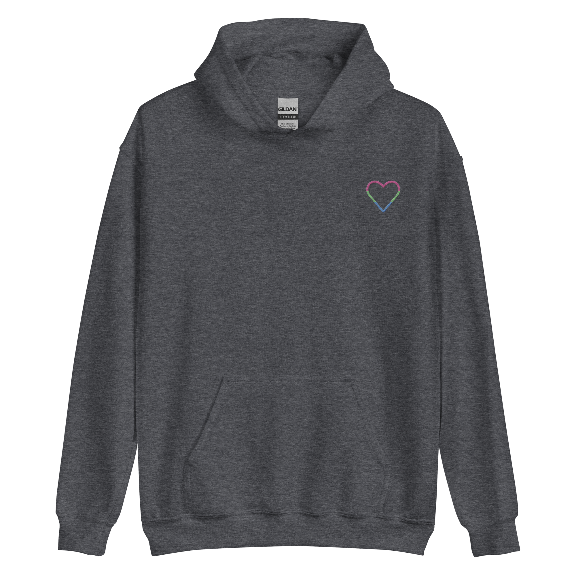 Polysexual Heart Hoodie: Embroidered Pride Sweatshirt