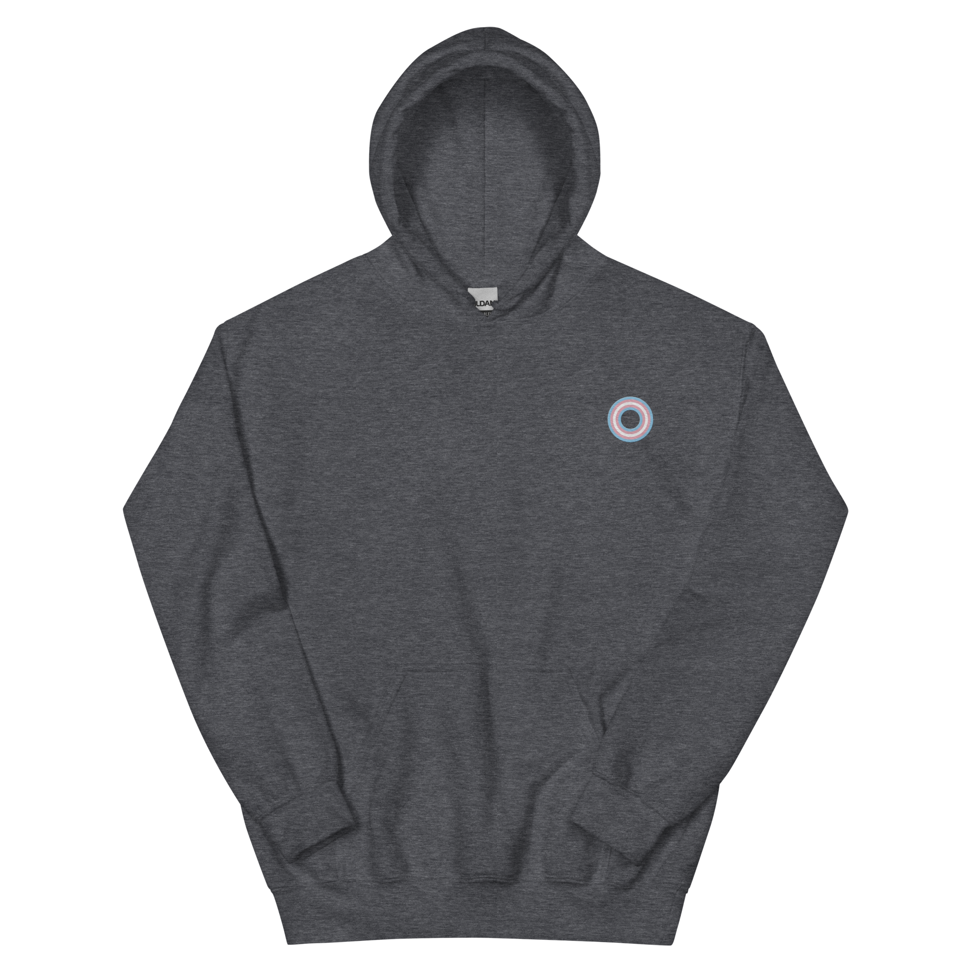 Embroidered Hoodie: Transgender Pride Ring Emblem Design