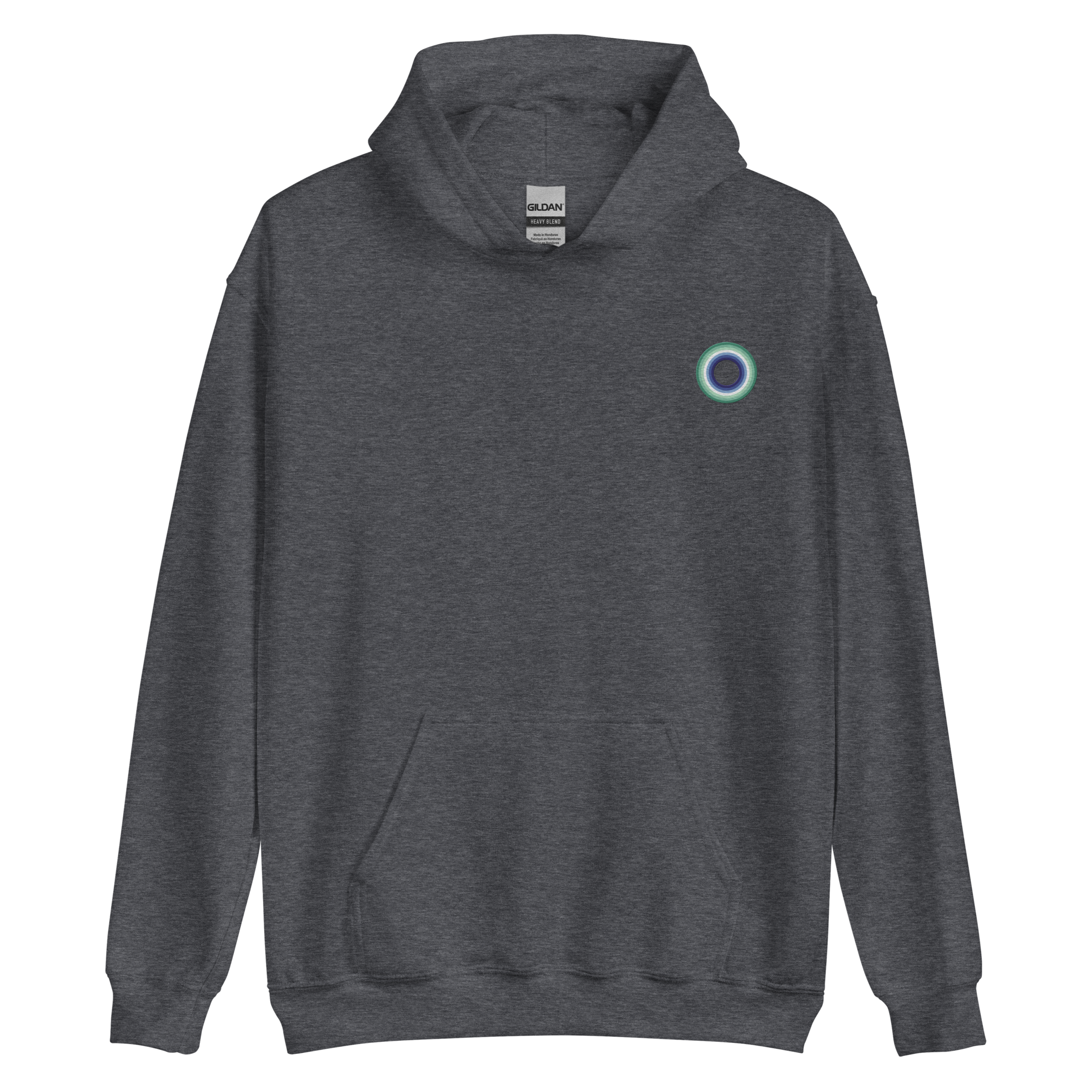 Embroidered Hoodie: Gay Pride Ring Emblem Design