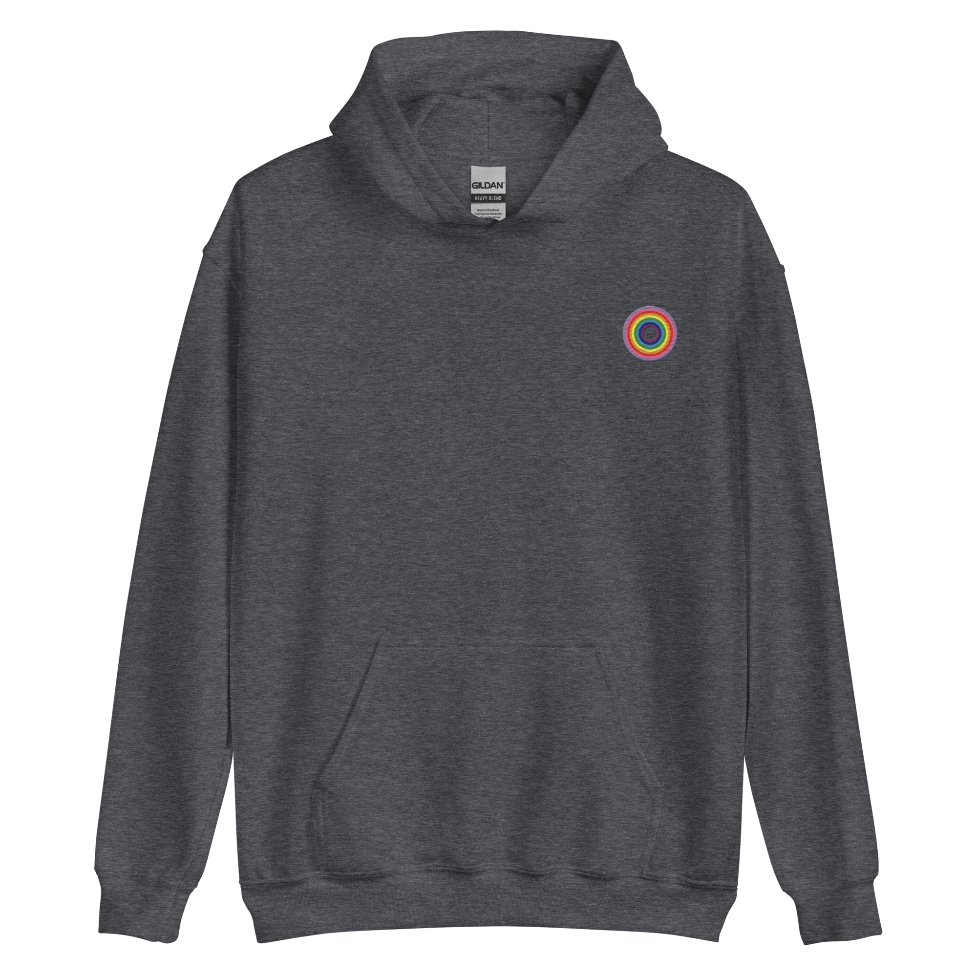 Embroidered Hoodie: Gilbert Baker Pride Ring Emblem Design