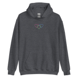 Polysexual Pride Hoodie: Interlaced Heart Outlines Embroidered Sweatshirt