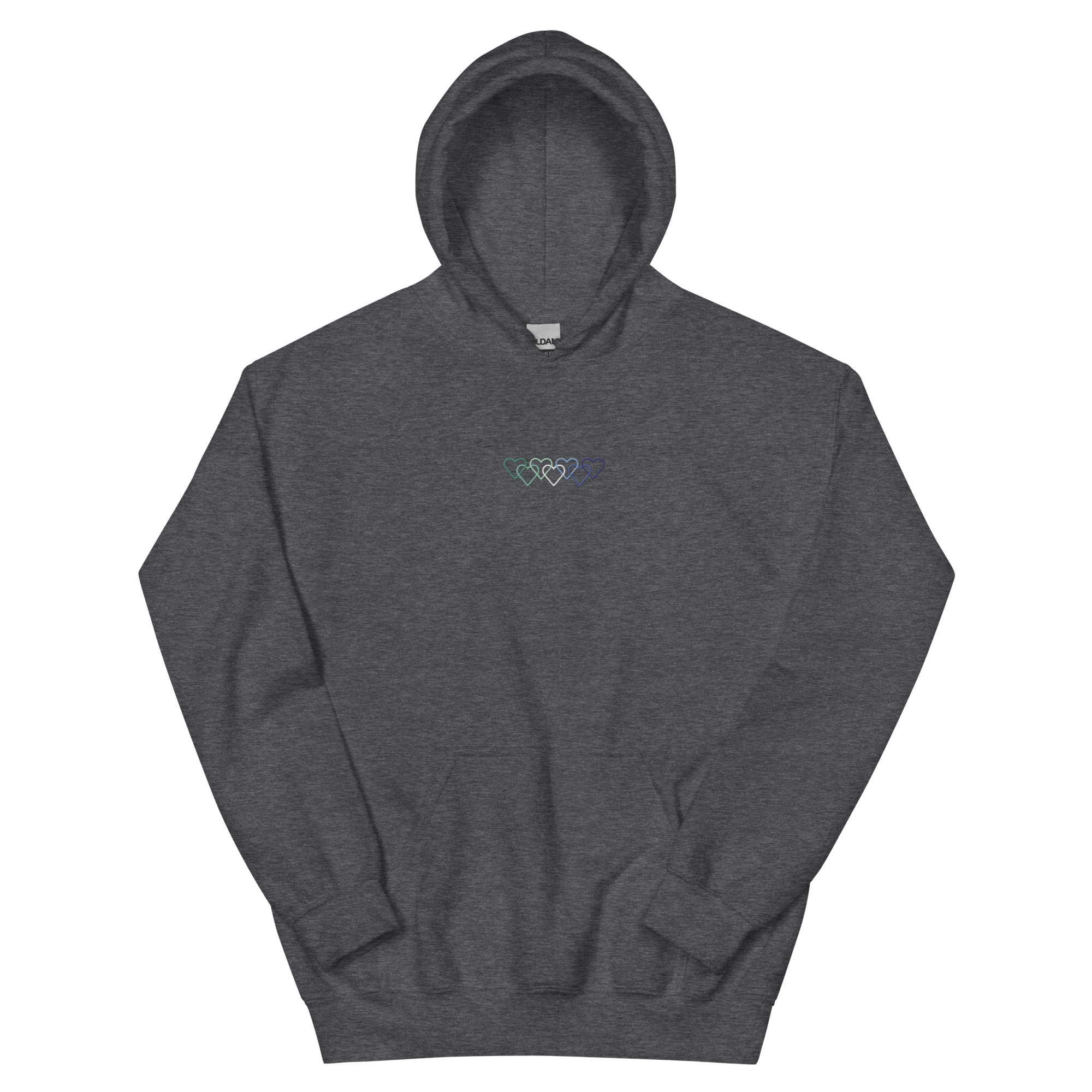 Gay Pride Hoodie: Interlaced Heart Outlines Embroidered Sweatshirt