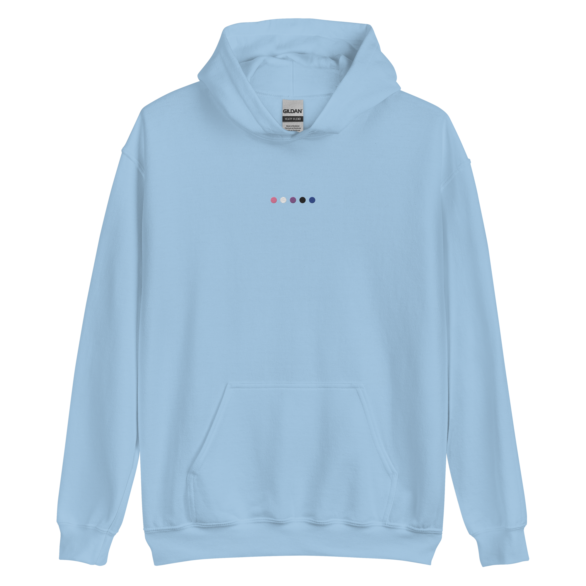 Embroidered Genderfluid Hoodie: Pride Flag Horizontal Circle Design