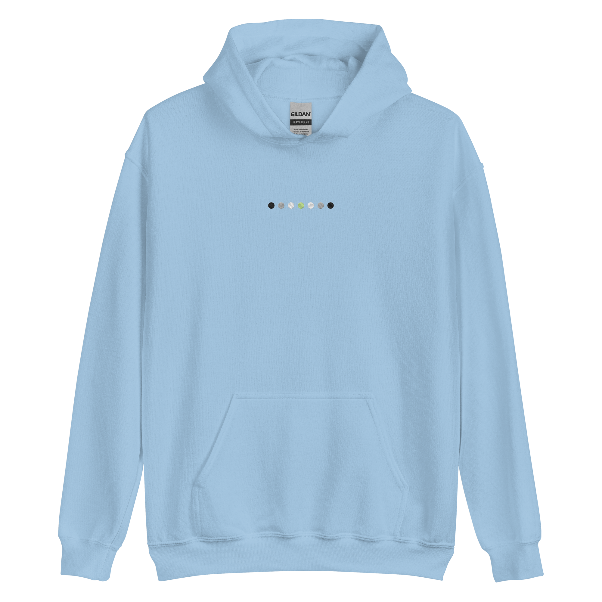 Embroidered Agender Hoodie: Pride Flag Horizontal Circle Design