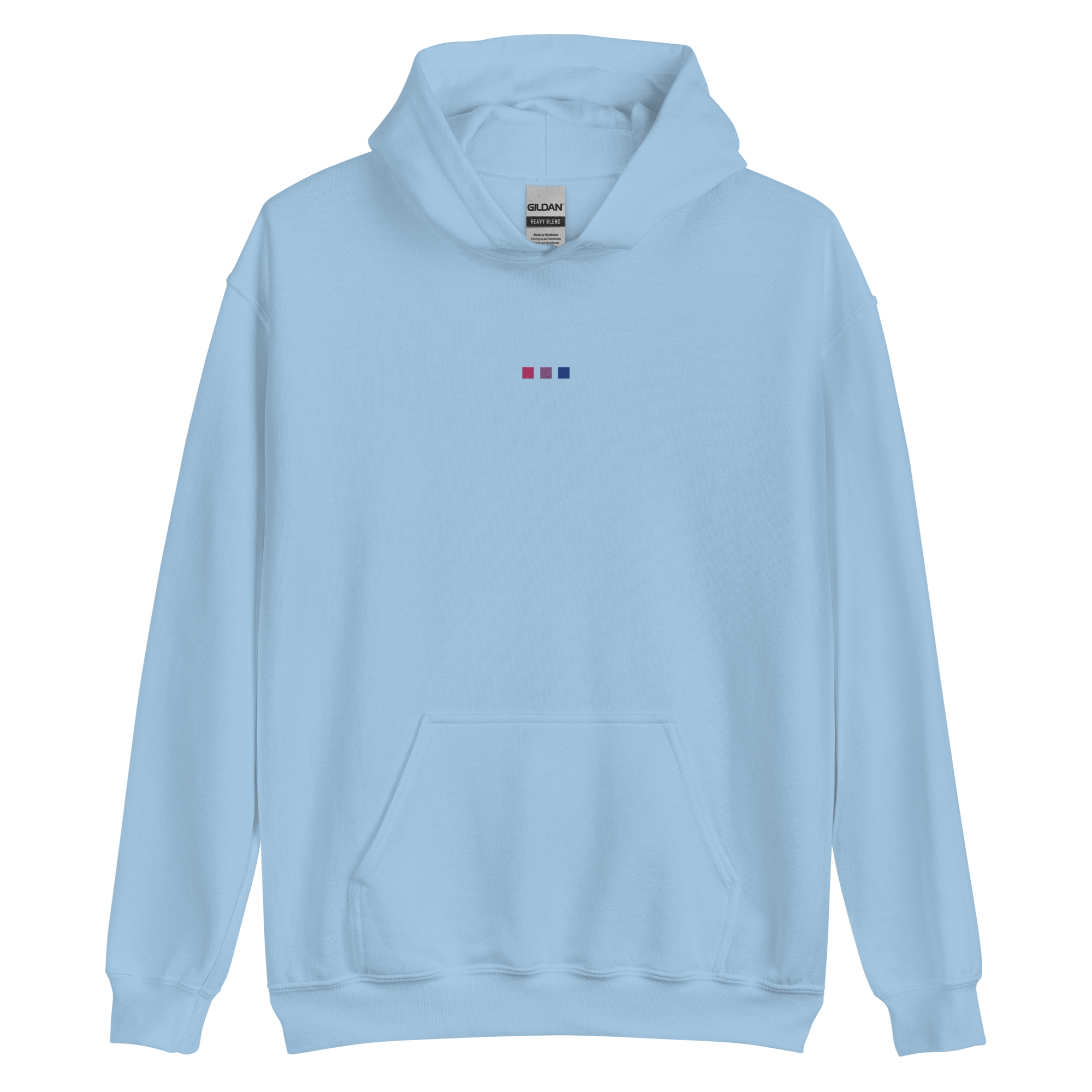 Embroidered Bisexual Hoodie: Pride Flag Horizontal Square Design