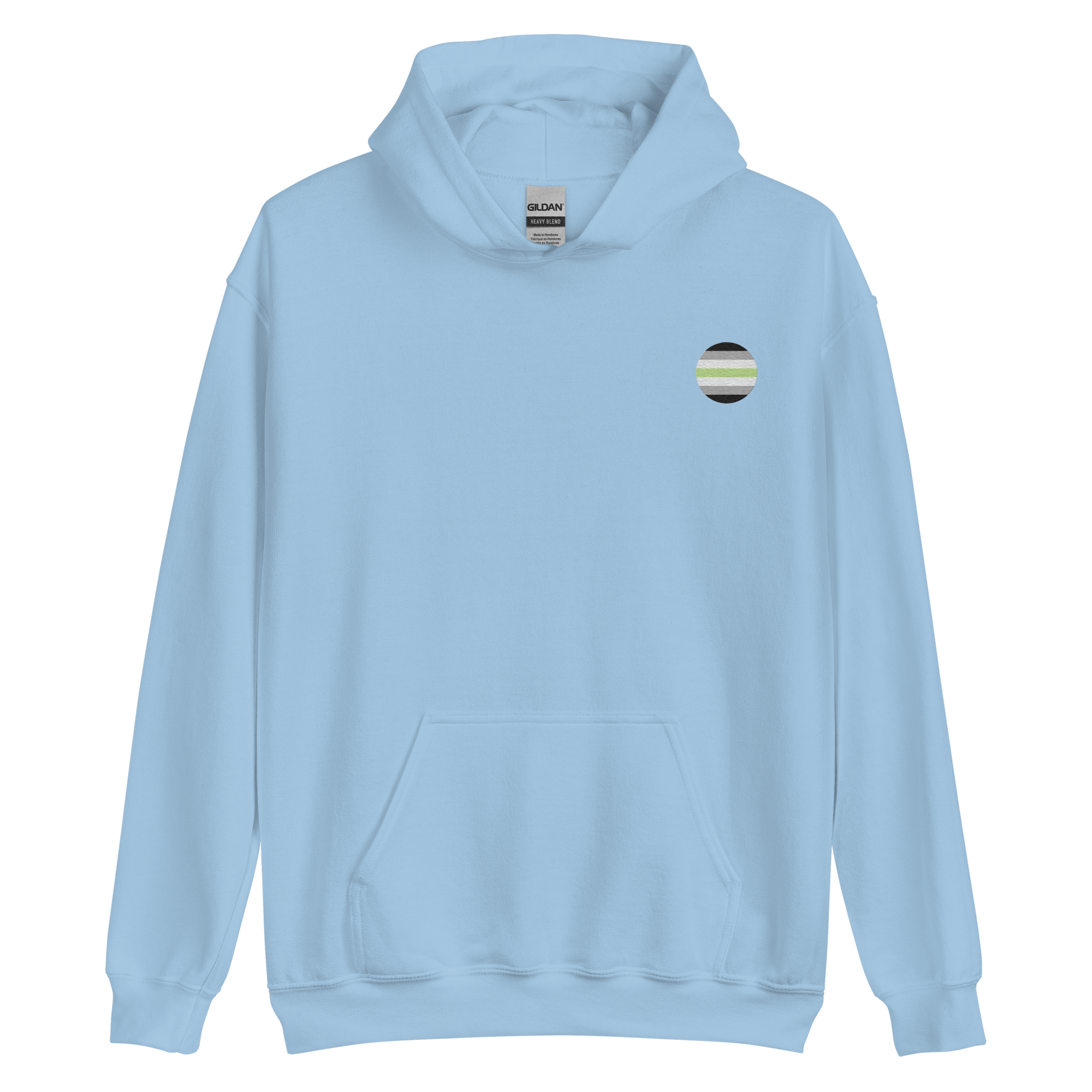 Agender Flag Embroidered Circle Hoodie: Celebratory LGBTQ+ Pride Design